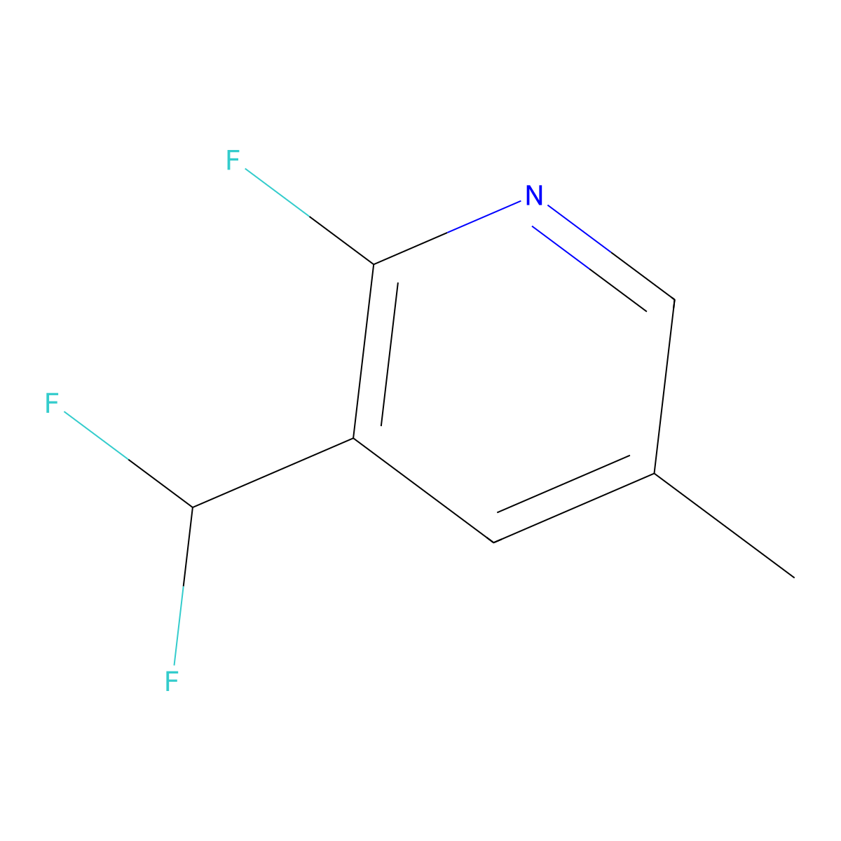 2-Fluoro-3-(difluoromethyl)-5-methylpyridine molecular structure, CAS 1806786-33-3