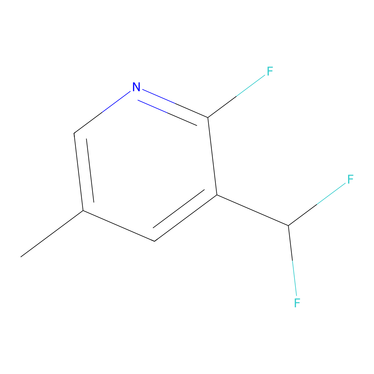 2-Fluoro-3-(difluoromethyl)-5-methylpyridine molecular structure, CAS 1806786-33-3