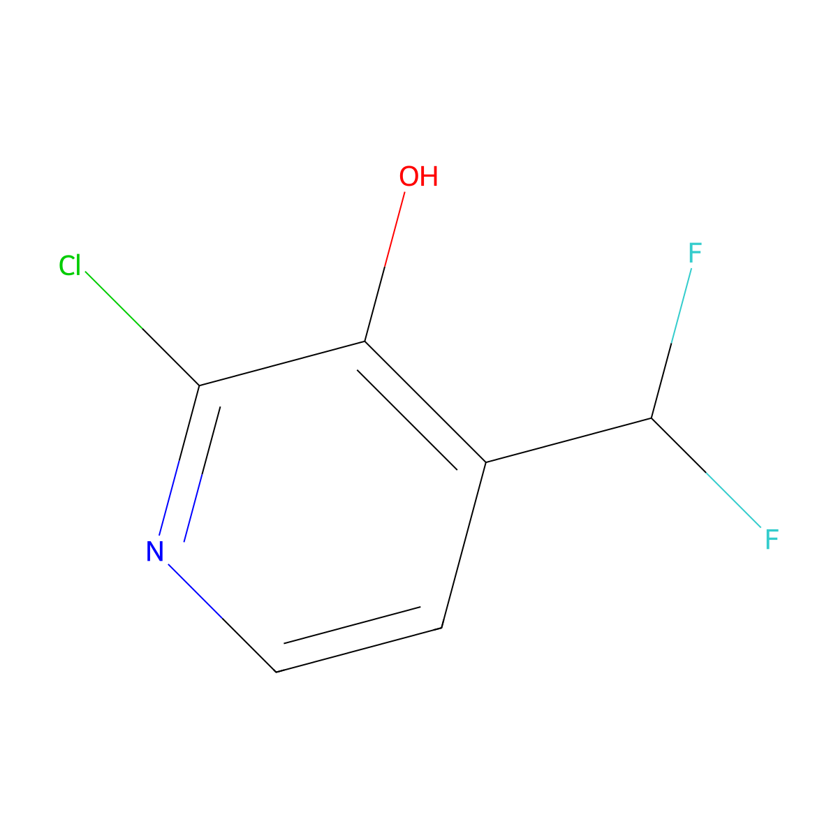 2-Chloro-4-(difluoromethyl)pyridin-3-ol molecular structure, CAS 1806787-26-7