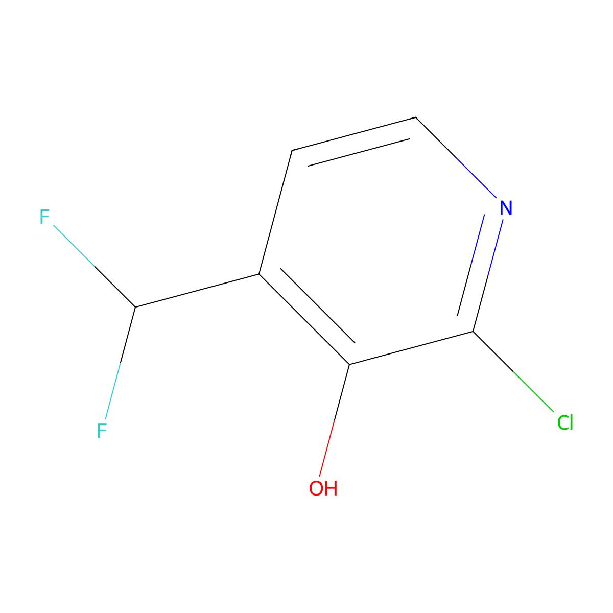 2-Chloro-4-(difluoromethyl)pyridin-3-ol molecular structure, CAS 1806787-26-7