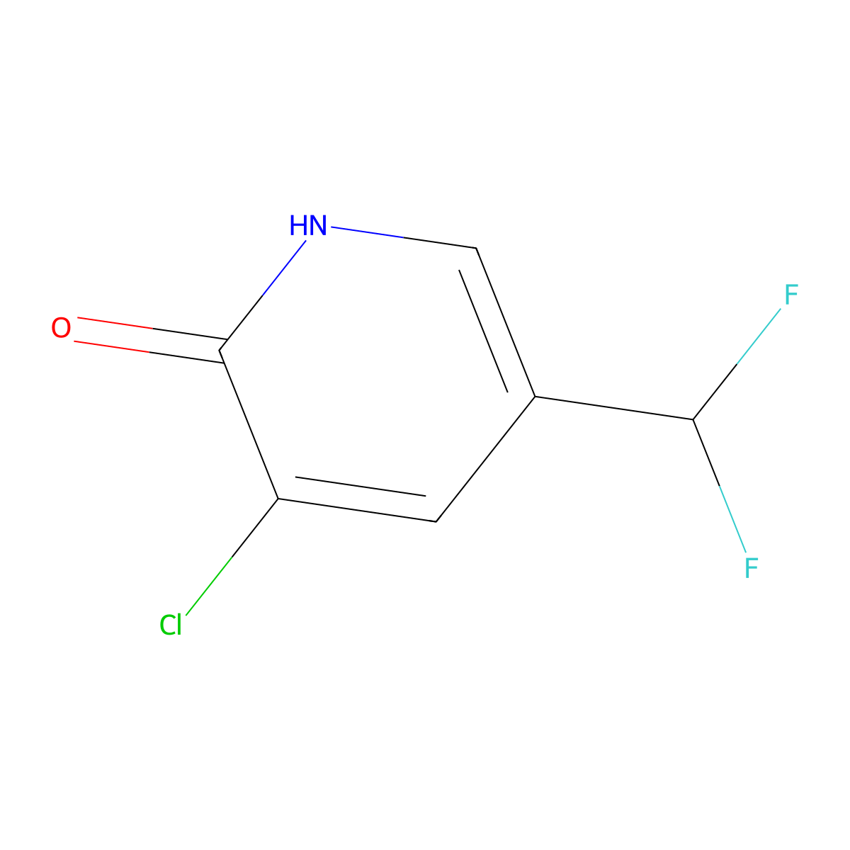 3-Chloro-5-(difluoromethyl)pyridin-2(1H)-one molecular structure, CAS 1806787-39-2