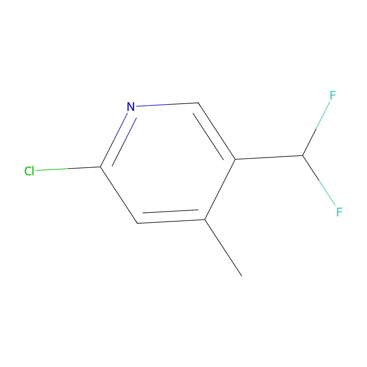 2-Chloro-5-(difluoromethyl)-4-methylpyridine molecular structure, CAS 1806787-55-2