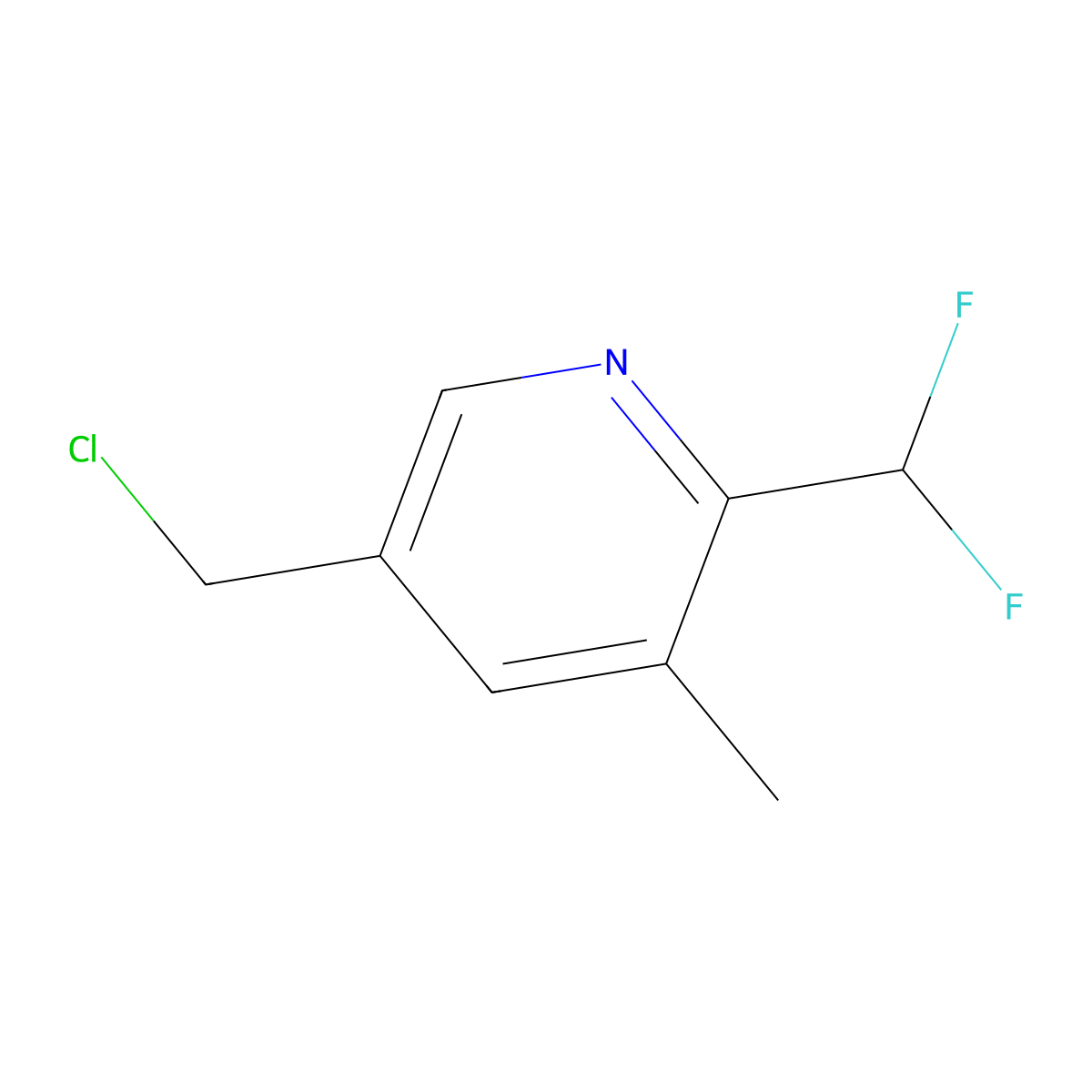 5-(Chloromethyl)-2-(difluoromethyl)-3-methylpyridine molecular structure, CAS 1806802-48-1