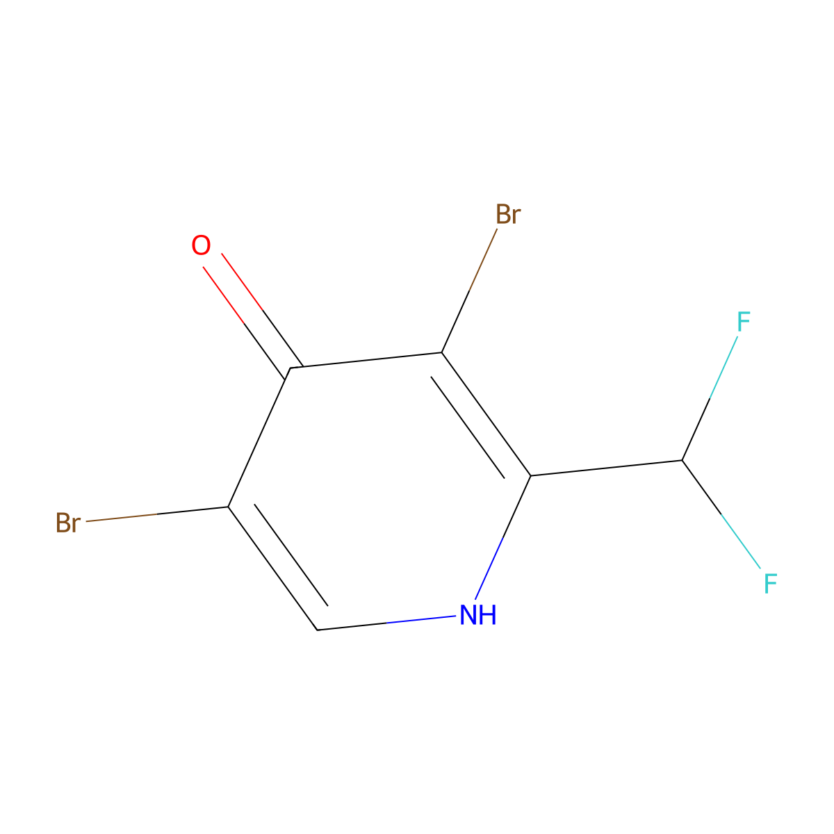 3,5-Dibromo-2-(difluoromethyl)pyridin-4-ol molecular structure, CAS 1806805-84-4