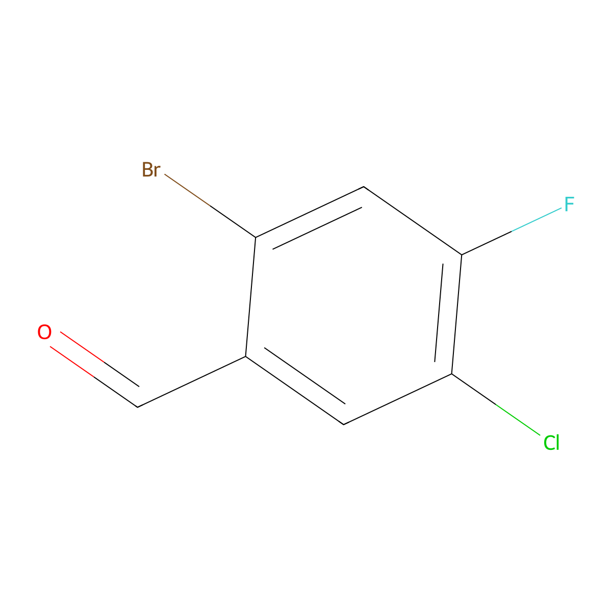 2-Bromo-5-chloro-4-fluorobenzaldehyde molecular structure, CAS 1806838-88-9
