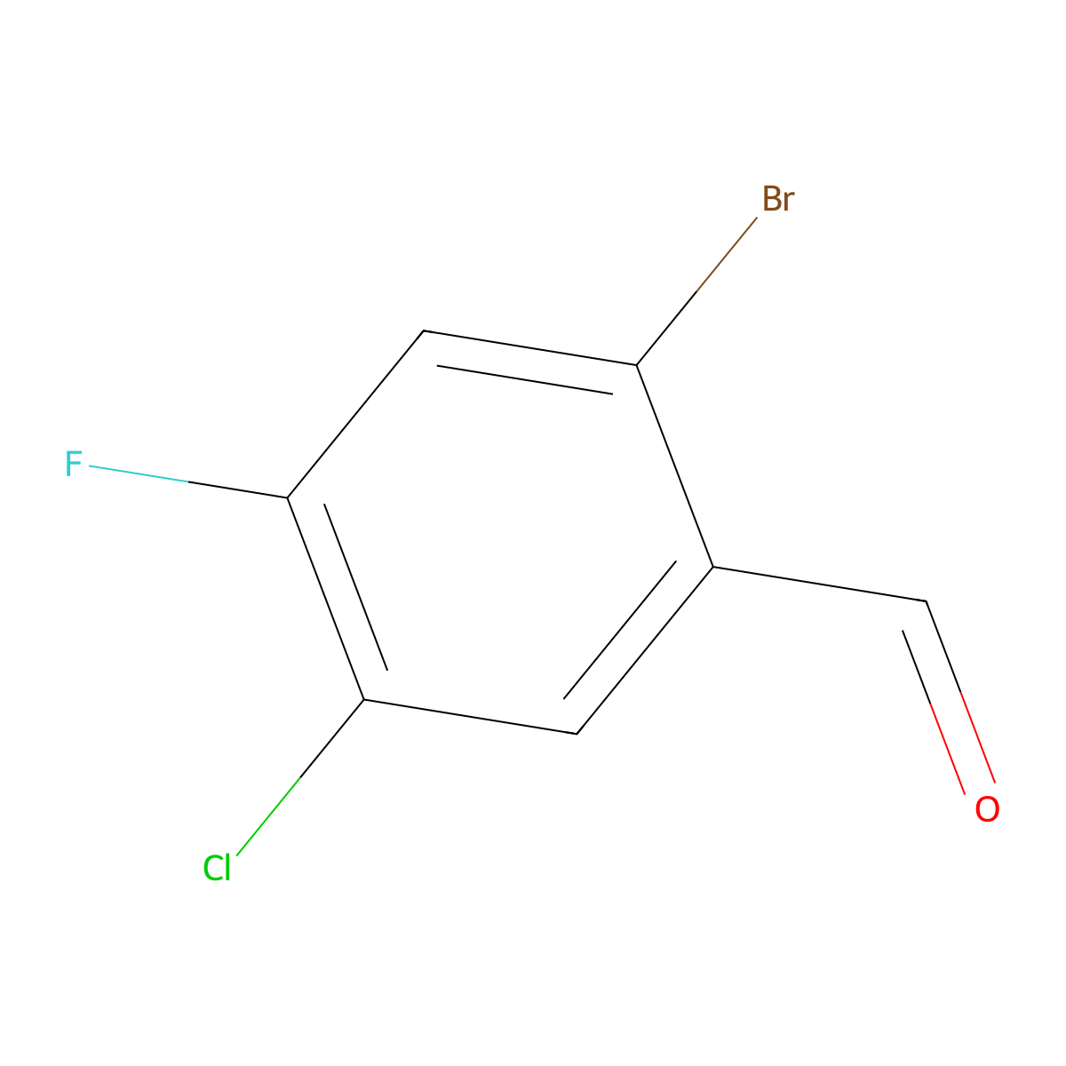2-Bromo-5-chloro-4-fluorobenzaldehyde molecular structure, CAS 1806838-88-9