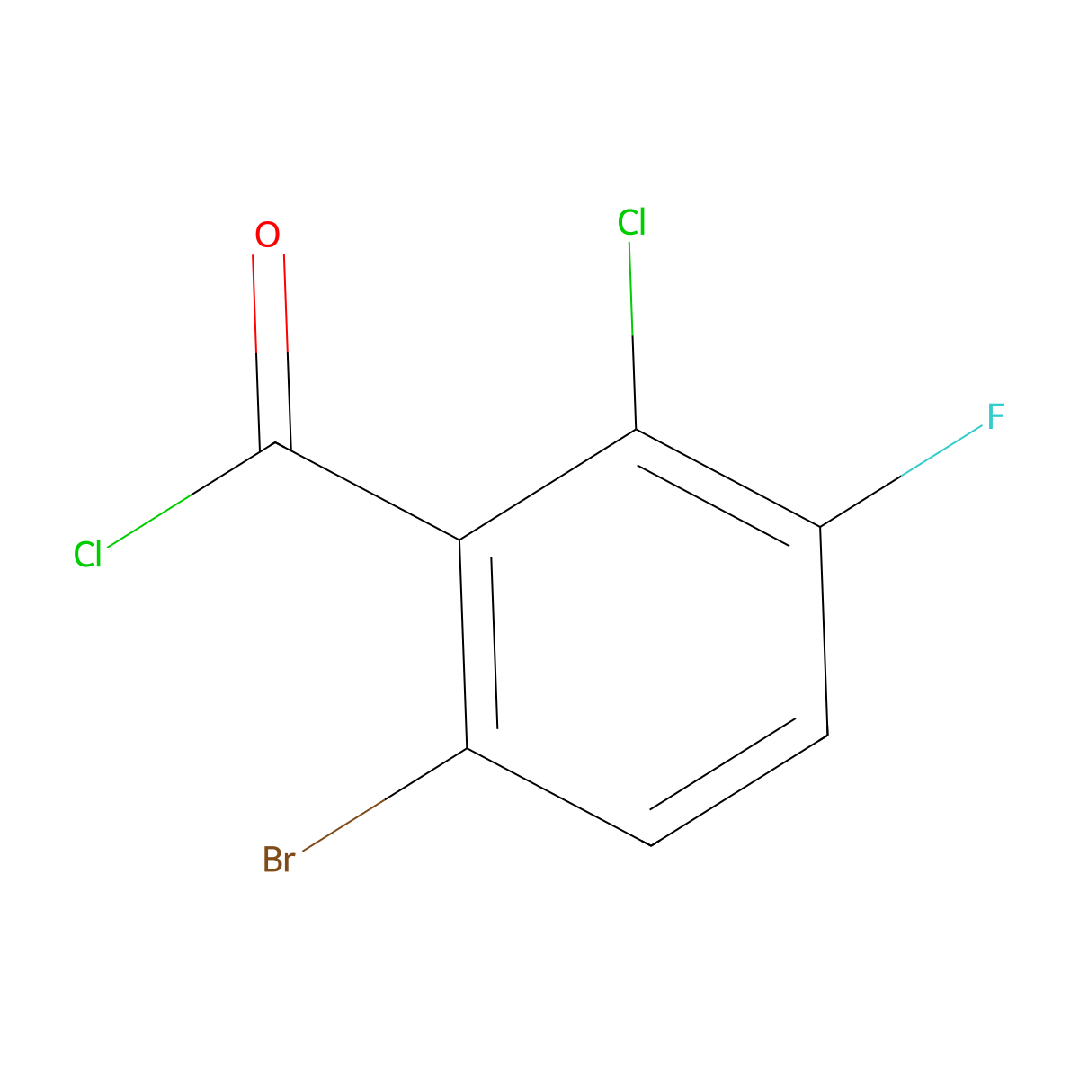 6-Bromo-2-chloro-3-fluorobenzoyl chloride molecular structure, CAS 1806839-18-8