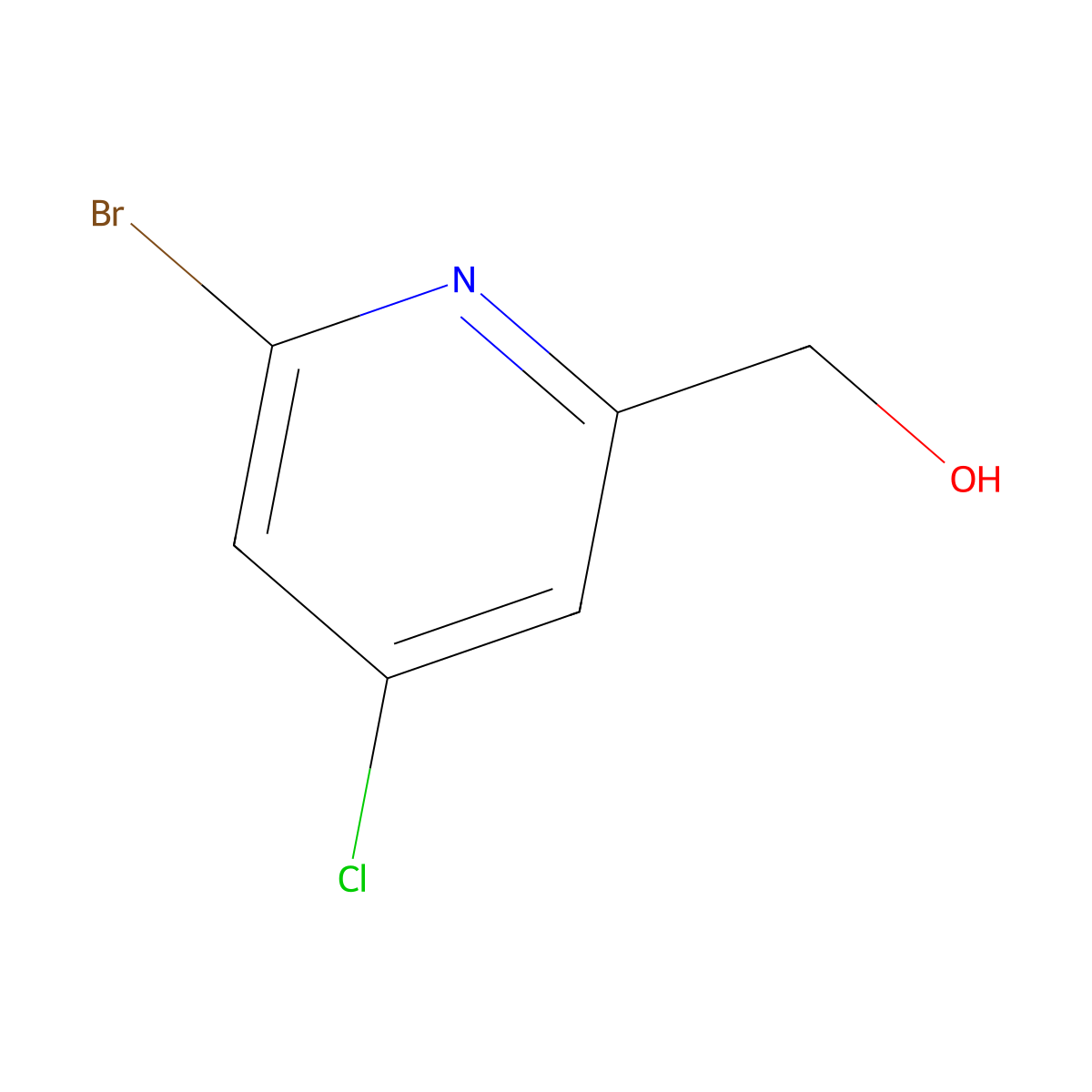 (6-Bromo-4-chloropyridin-2-yl)methanol molecular structure, CAS 1806839-26-8