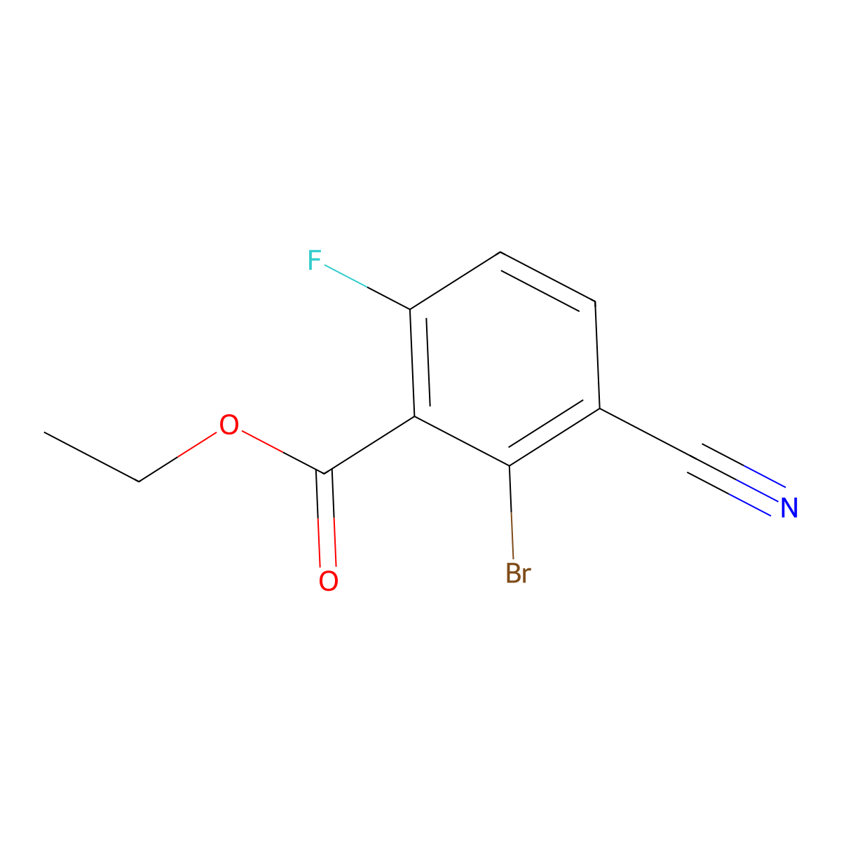 Ethyl 2-bromo-3-cyano-6-fluorobenzoate molecular structure, CAS 1806848-35-0