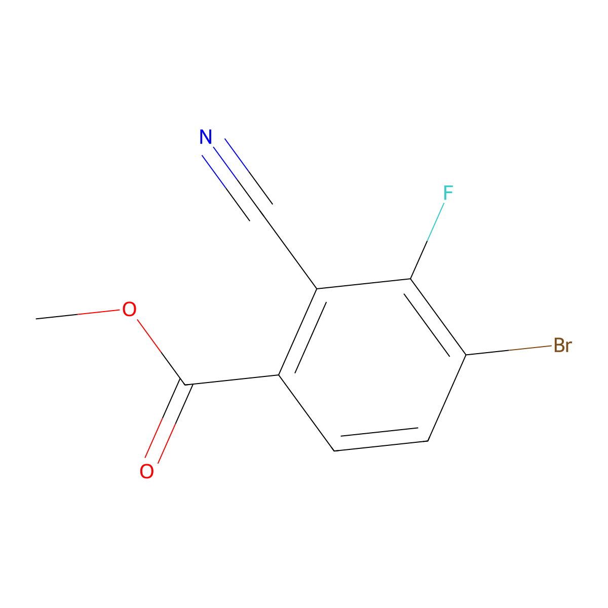 Methyl 4-bromo-2-cyano-3-fluorobenzoate molecular structure, CAS 1806848-65-6
