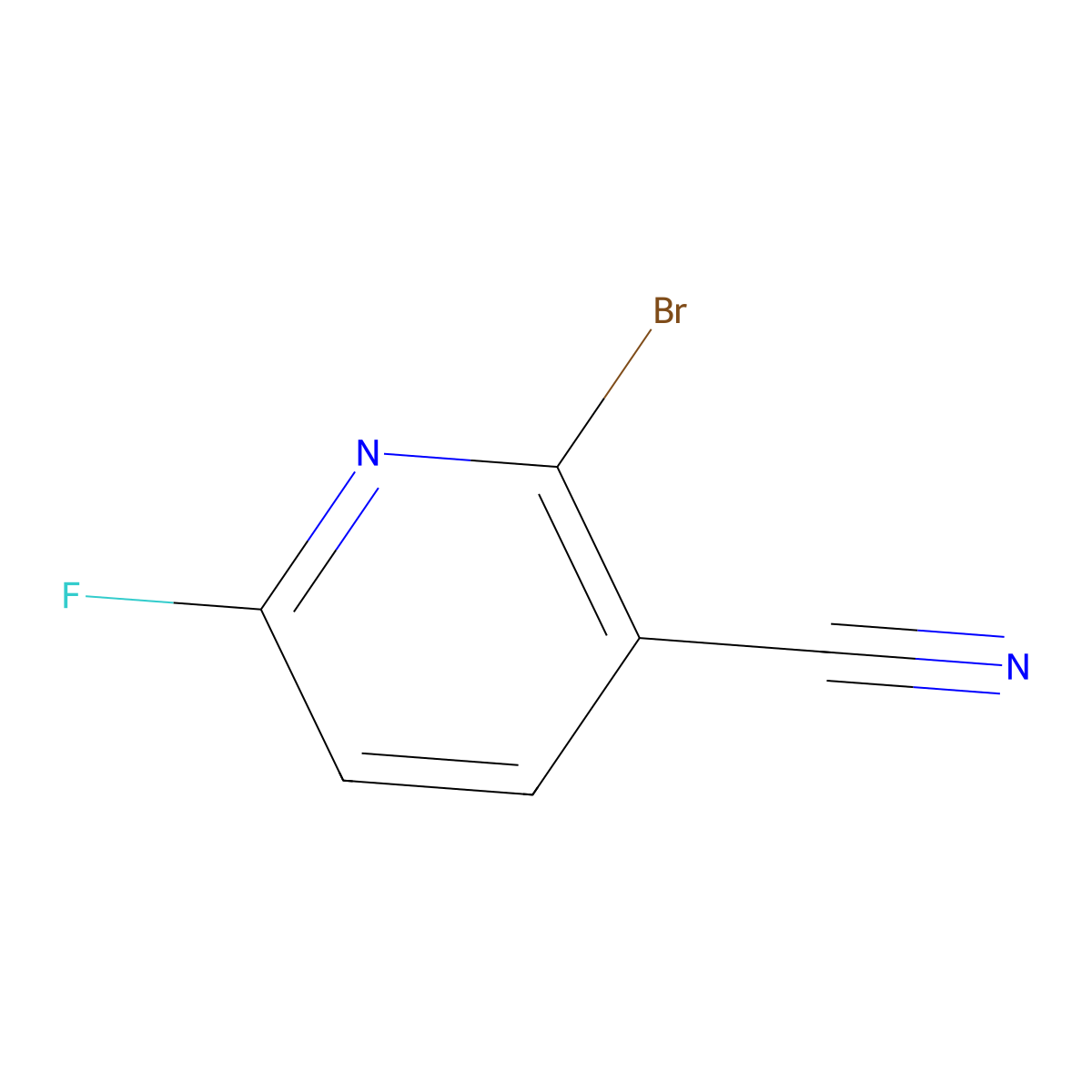 2-Bromo-6-fluoropyridine-3-carbonitrile molecular structure, CAS 1806849-41-1