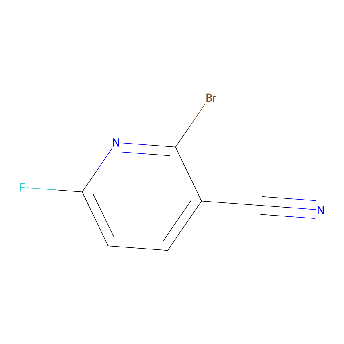 2-Bromo-6-fluoropyridine-3-carbonitrile molecular structure, CAS 1806849-41-1