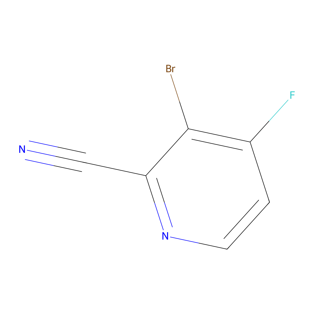 3-Bromo-4-fluoropyridine-2-carbonitrile molecular structure, CAS 1806849-56-8