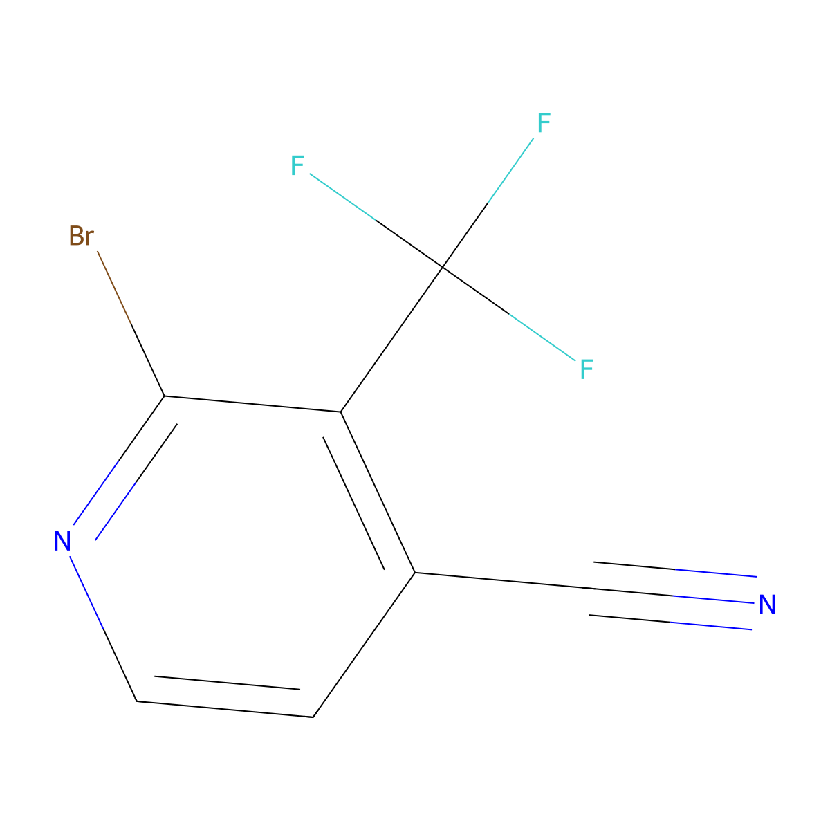 2-Bromo-3-(trifluoromethyl)isonicotinonitrile molecular structure, CAS 1806850-59-8