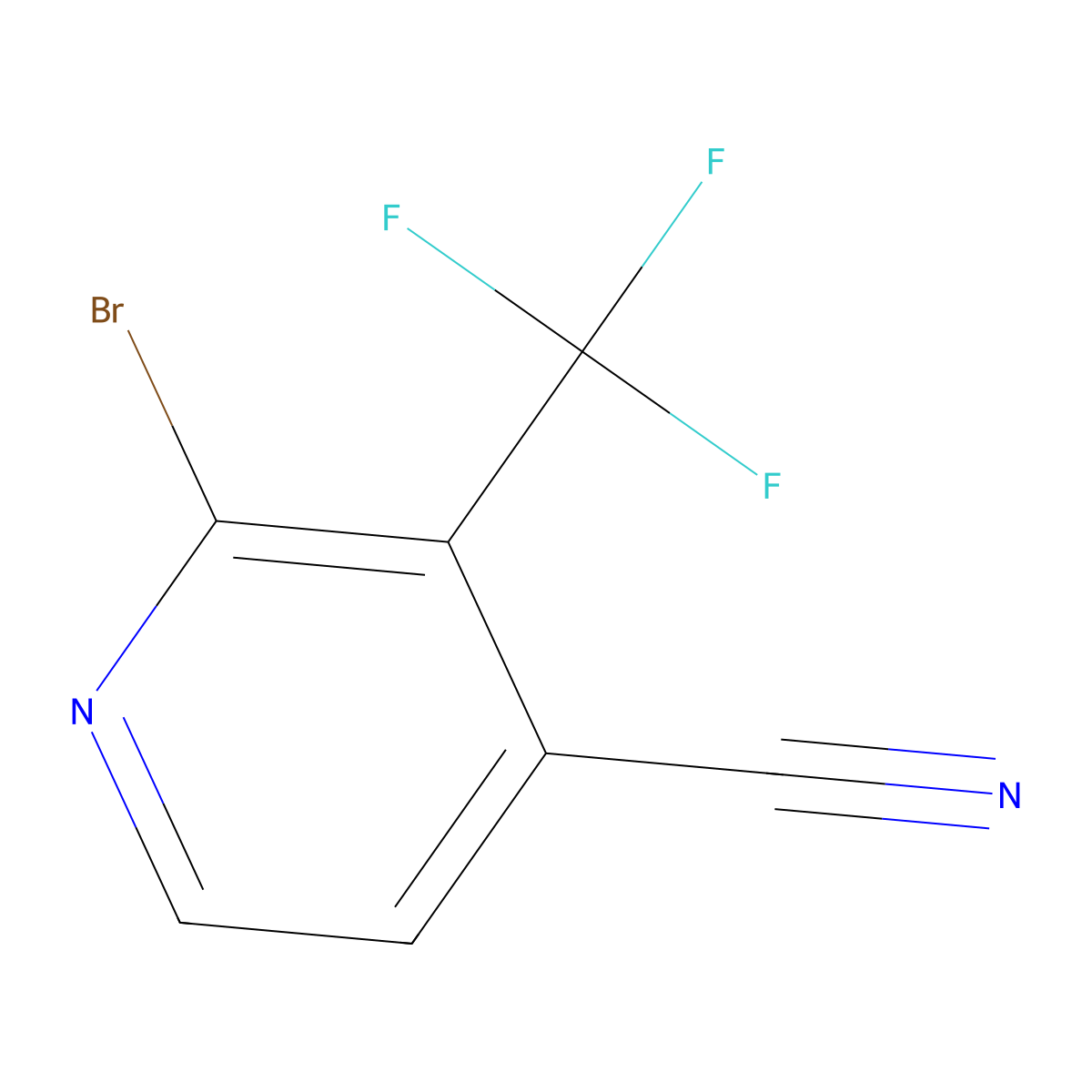 2-Bromo-3-(trifluoromethyl)isonicotinonitrile molecular structure, CAS 1806850-59-8