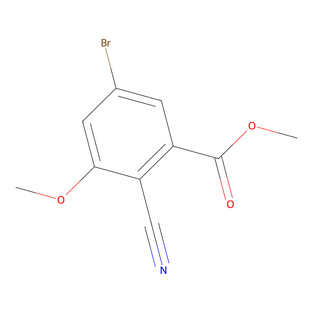 Methyl 5-bromo-2-cyano-3-methoxybenzoate molecular structure, CAS 1806852-61-8