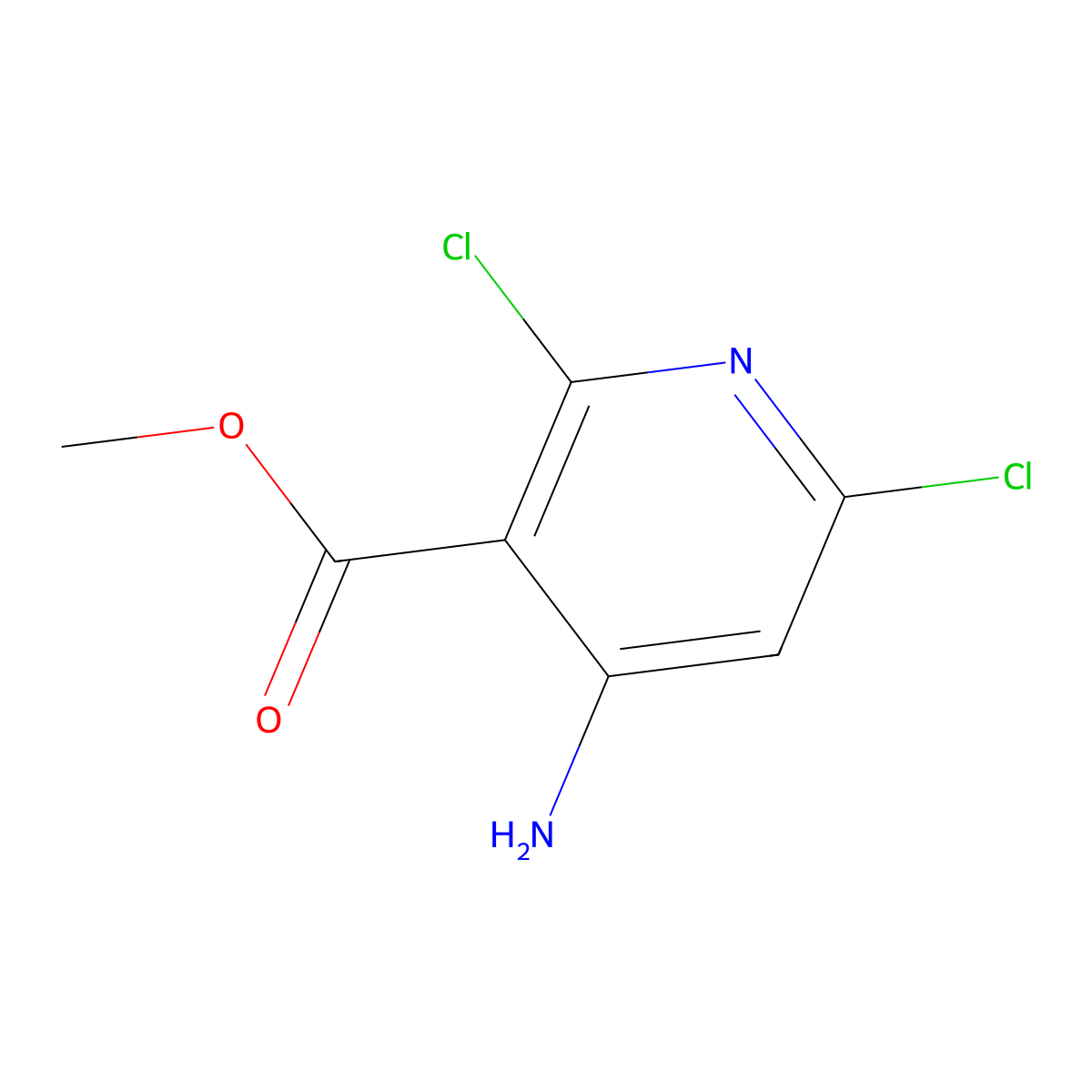 Methyl 4-amino-2,6-dichloropyridine-3-carboxylate molecular structure, CAS 1806864-53-8
