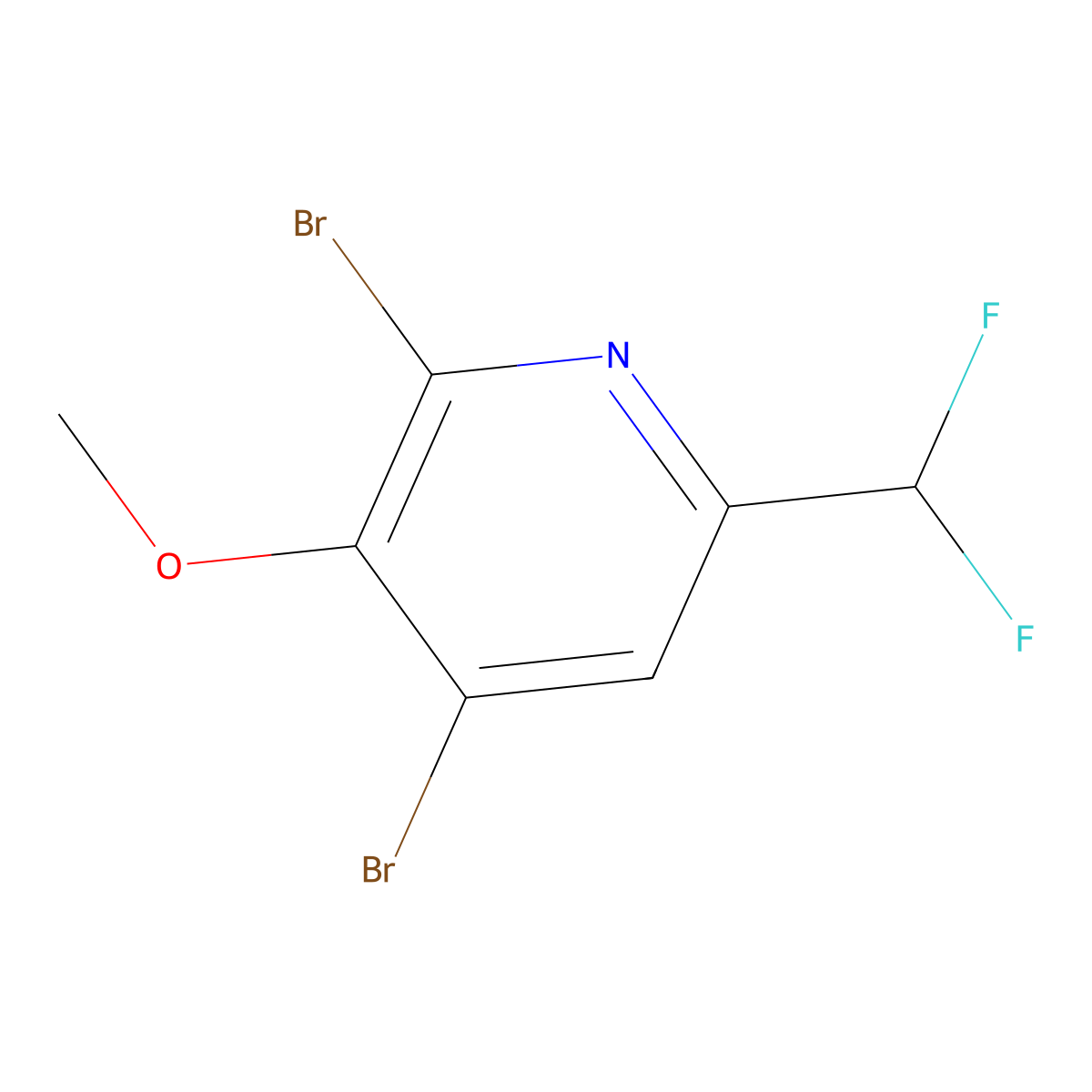 2,4-Dibromo-6-(difluoromethyl)-3-methoxypyridine molecular structure, CAS 1806879-17-3