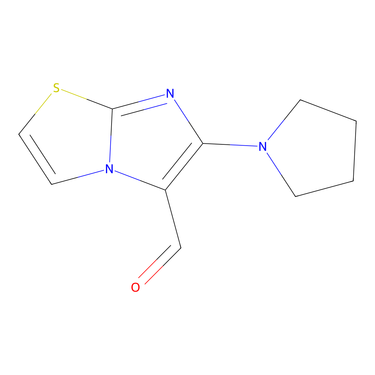 6-(Pyrrolidin-1-YL)imidazo[2,1-B][1,3]thiazole-5-carbaldehyde molecular structure, CAS 180688-60-2