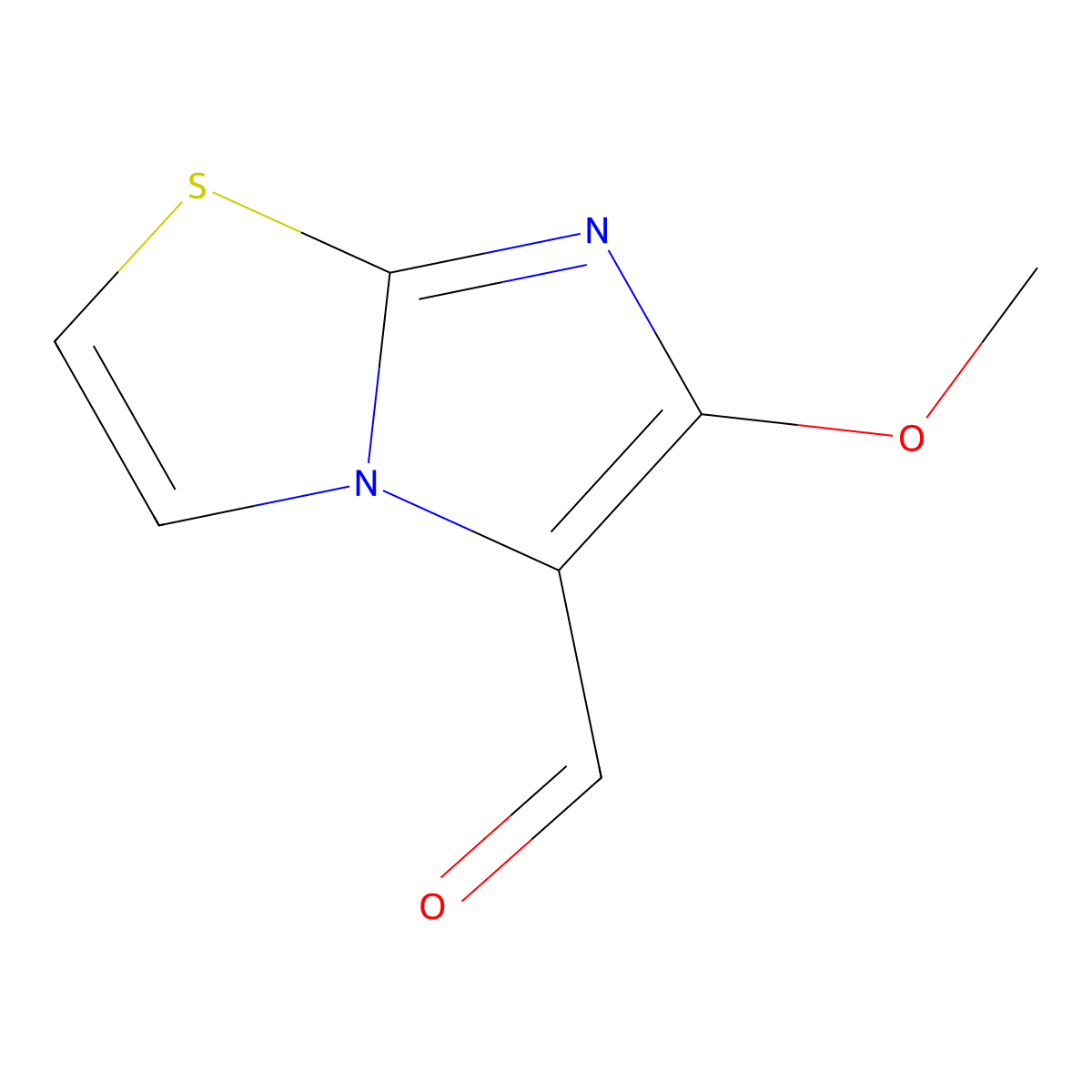 6-Methoxyimidazo[2,1-b][1,3]thiazole-5-carbaldehyde molecular structure, CAS 180688-62-4