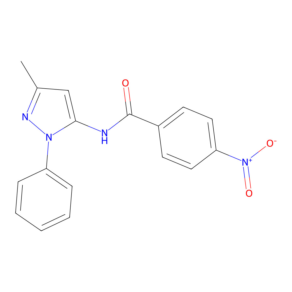 N-(3-methyl-1-phenyl-1H-pyrazol-5-yl)-4-nitrobenzamide molecular structure, CAS 180691-49-0
