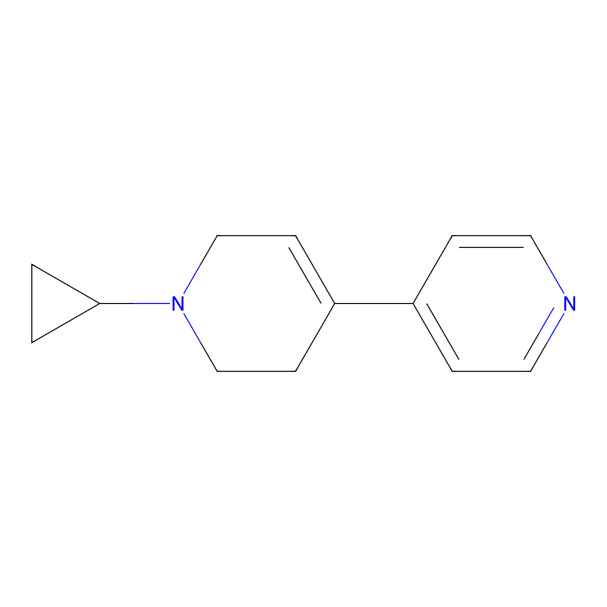 1-Cyclopropyl-1,2,3,6-tetrahydro-4,4'-bipyridine molecular structure, CAS 180692-20-0