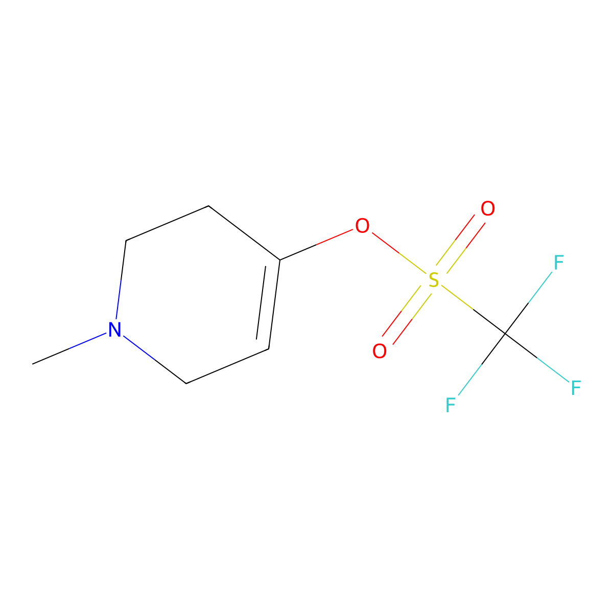1-Methyl-1,2,3,6-tetrahydropyridin-4-yl trifluoromethanesulfonate molecular structure, CAS 180692-27-7