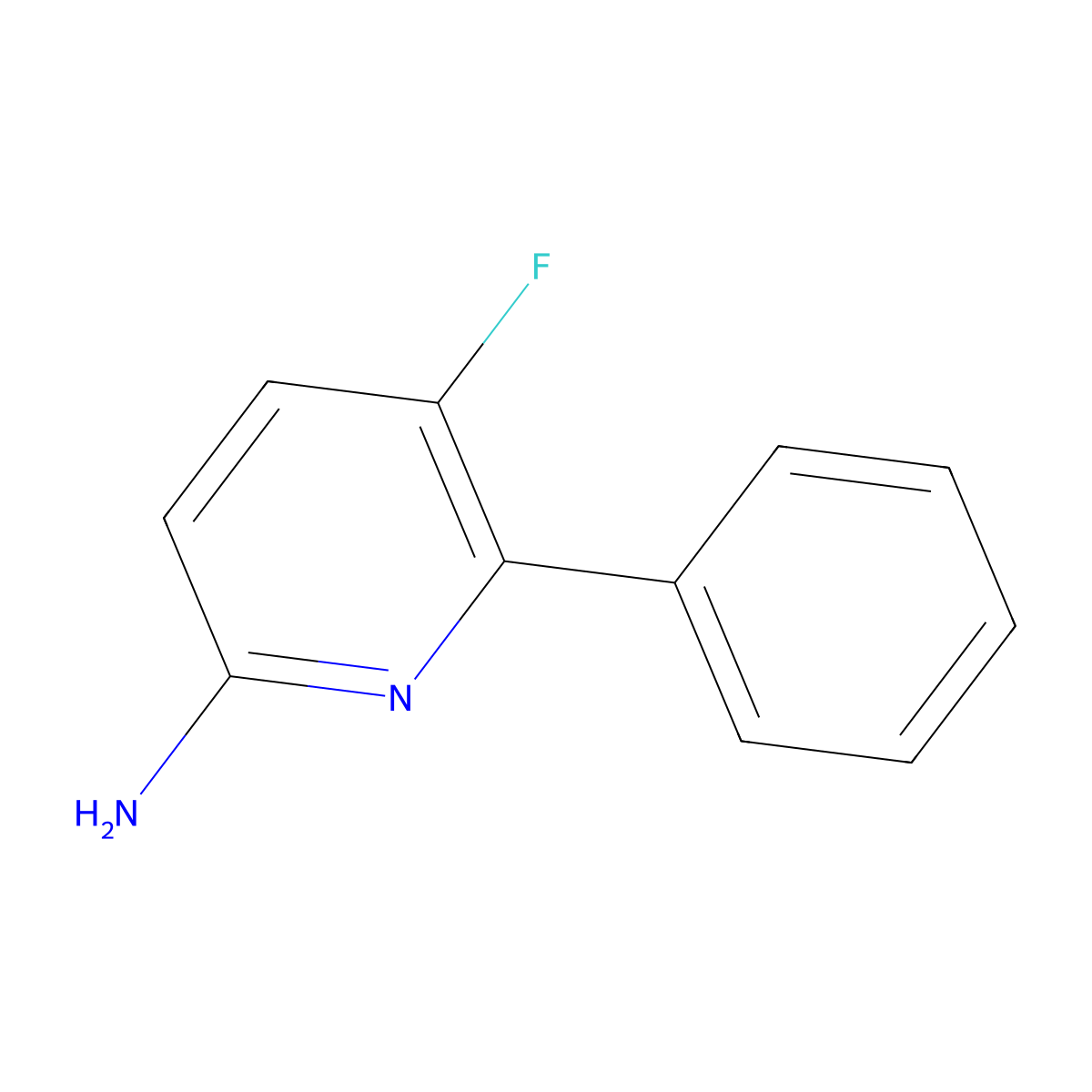 5-Fluoro-6-phenylpyridin-2-amine molecular structure, CAS 1806925-01-8