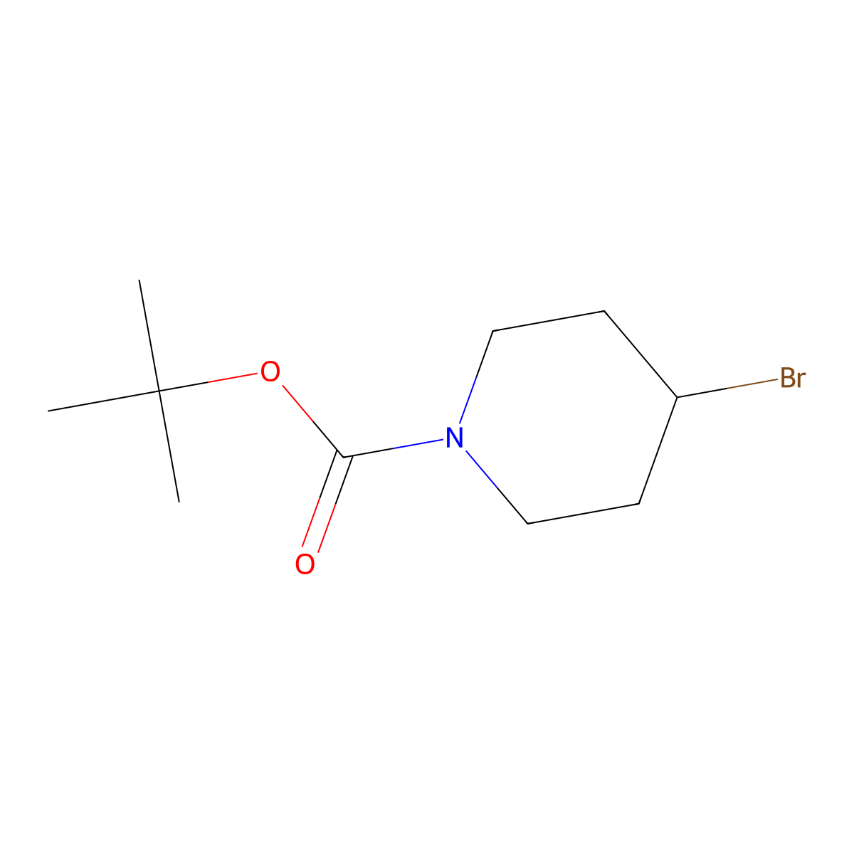 tert-Butyl 4-bromopiperidine-1-carboxylate molecular structure, CAS 180695-79-8