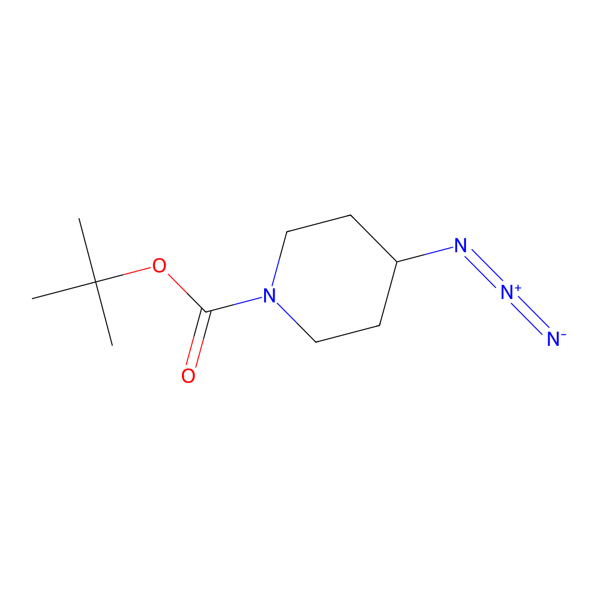 1,1-Dimethylethyl 4-azido-1-piperidinecarboxylate molecular structure, CAS 180695-80-1