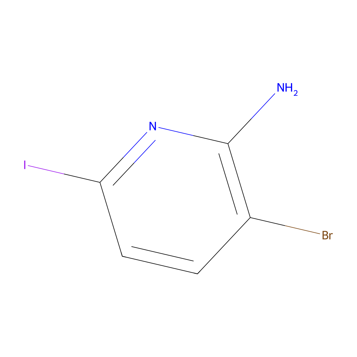 3-Bromo-6-iodopyridin-2-amine molecular structure, CAS 1806964-01-1