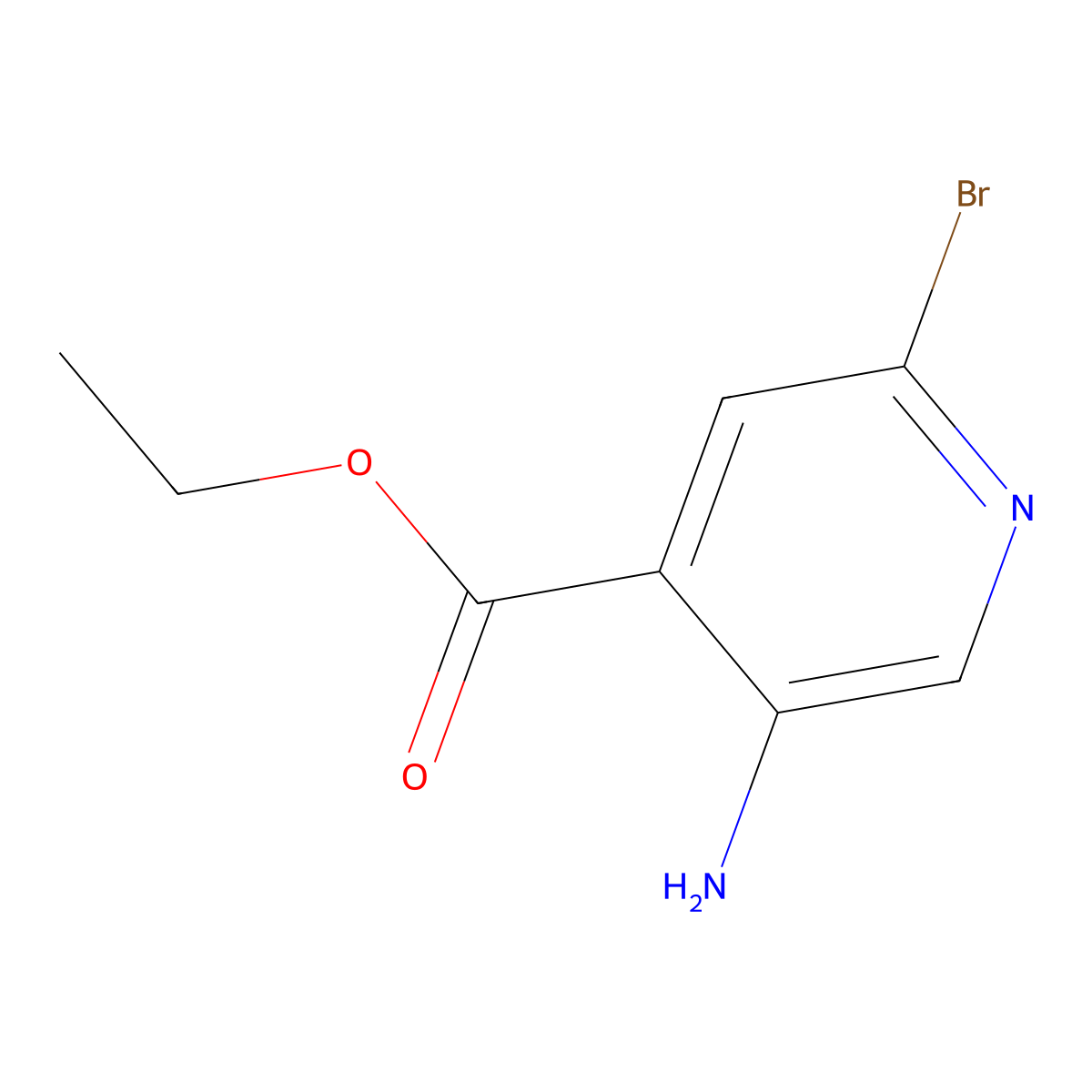 Ethyl 5-amino-2-bromoisonicotinate molecular structure, CAS 1806965-78-5