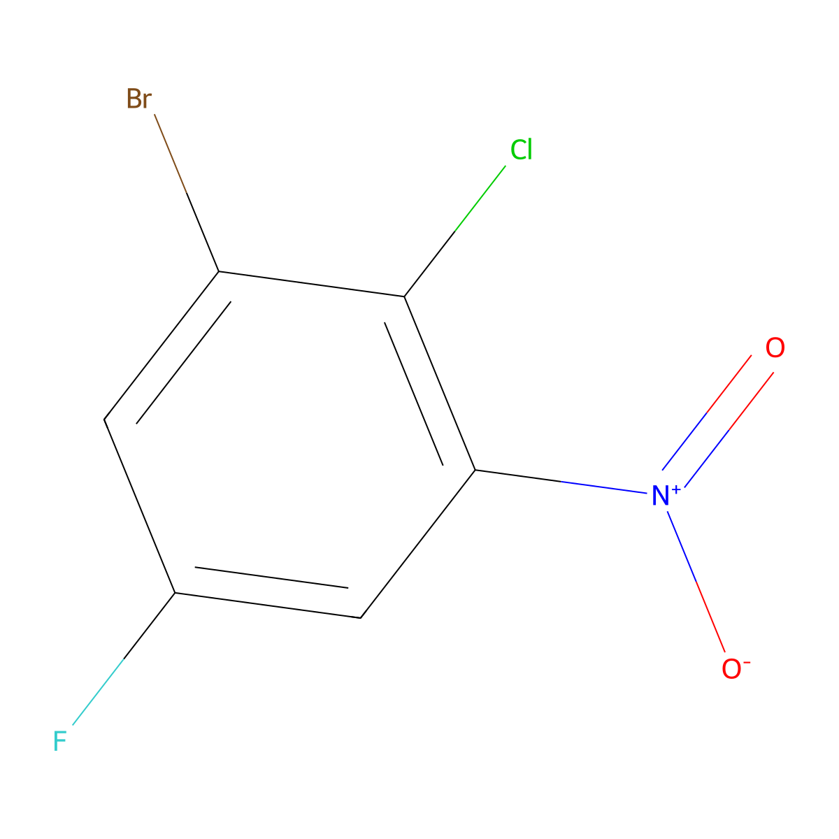 1-Bromo-2-chloro-5-fluoro-3-nitrobenzene molecular structure, CAS 1806970-72-8