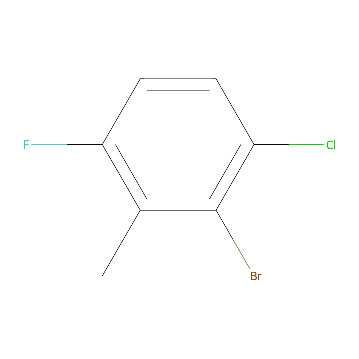 2-Bromo-1-chloro-4-fluoro-3-methylbenzene molecular structure, CAS 1806971-78-7