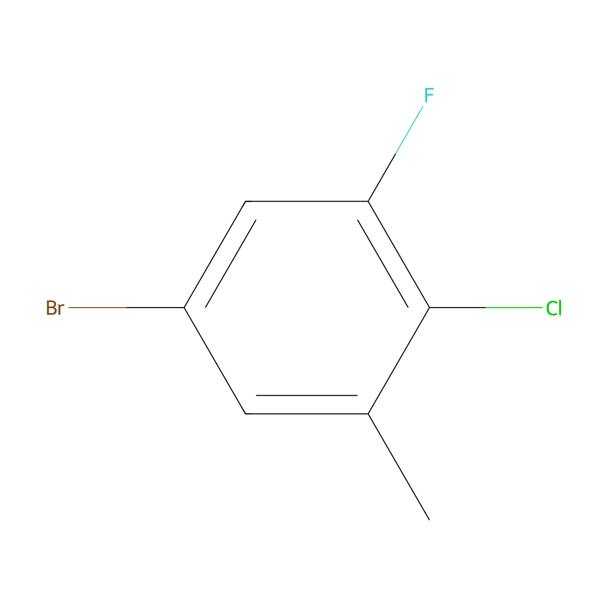 5-Bromo-2-chloro-1-fluoro-3-methylbenzene molecular structure, CAS 1806971-86-7