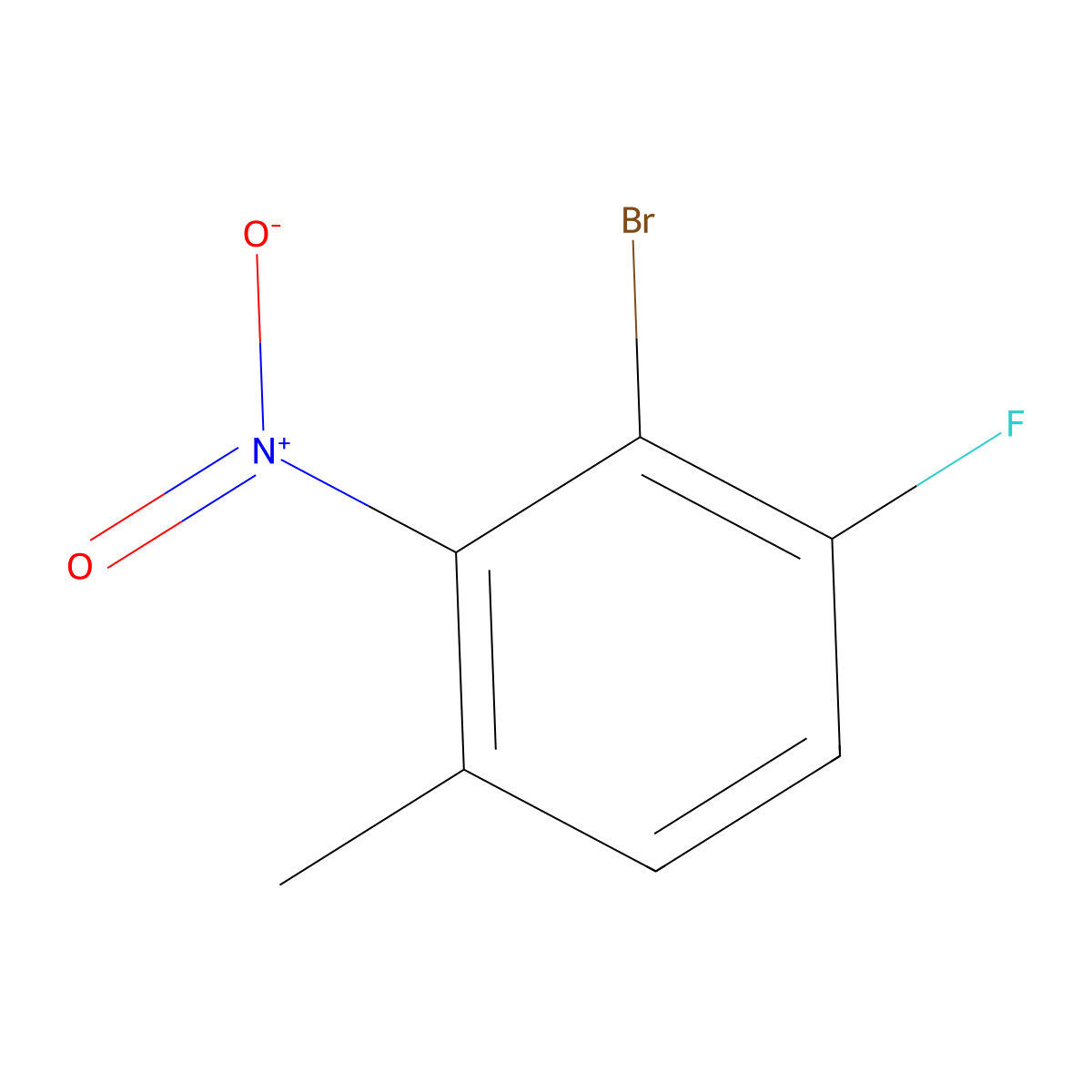 3-Bromo-4-fluoro-2-nitrotoluene molecular structure, CAS 1806979-49-6