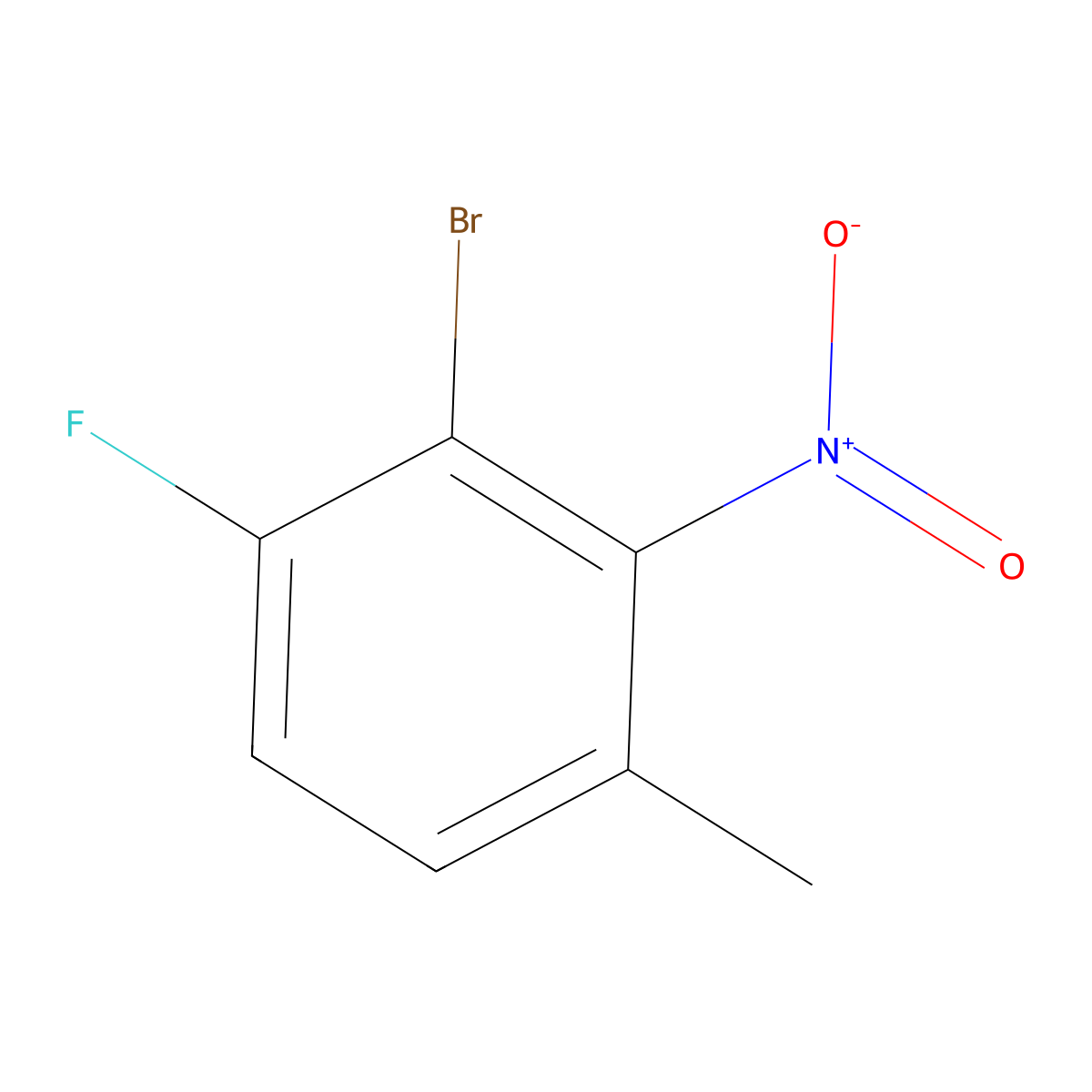 3-Bromo-4-fluoro-2-nitrotoluene molecular structure, CAS 1806979-49-6