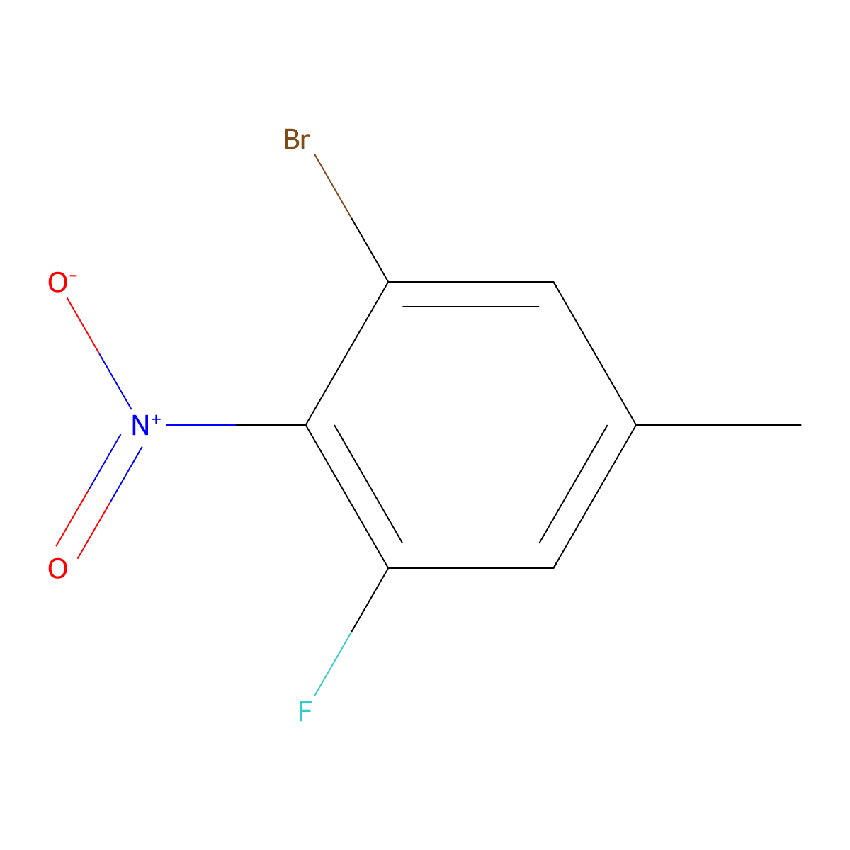 1-Bromo-3-fluoro-5-methyl-2-nitrobenzene molecular structure, CAS 1806979-54-3