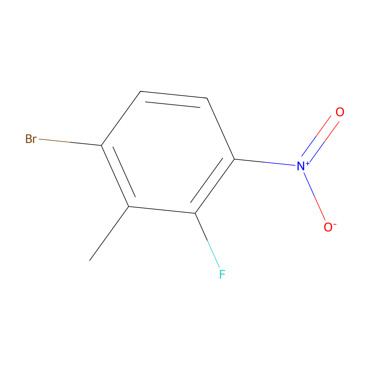 1-Bromo-3-fluoro-2-methyl-4-nitrobenzene molecular structure, CAS 1806979-60-1