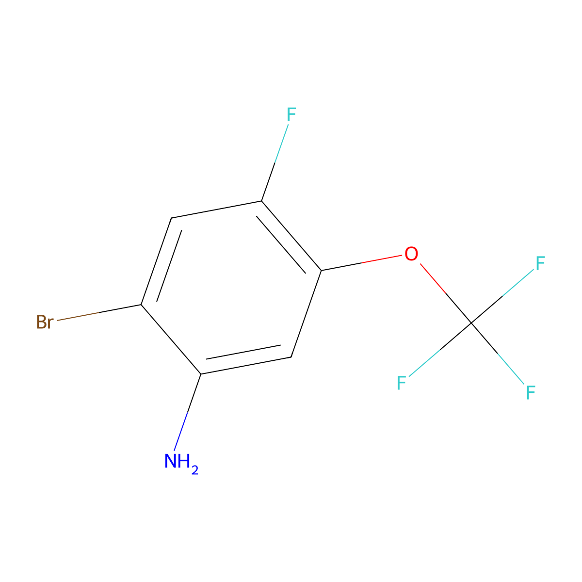 2-Bromo-4-fluoro-5-(trifluoromethoxy)aniline molecular structure, CAS 1806981-27-0