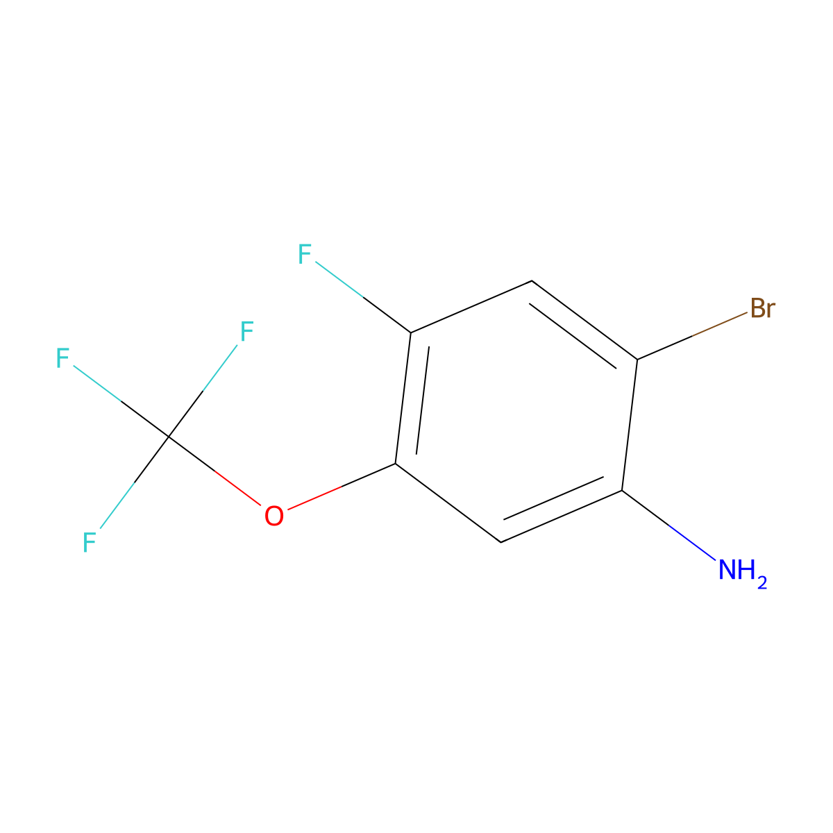 2-Bromo-4-fluoro-5-(trifluoromethoxy)aniline molecular structure, CAS 1806981-27-0