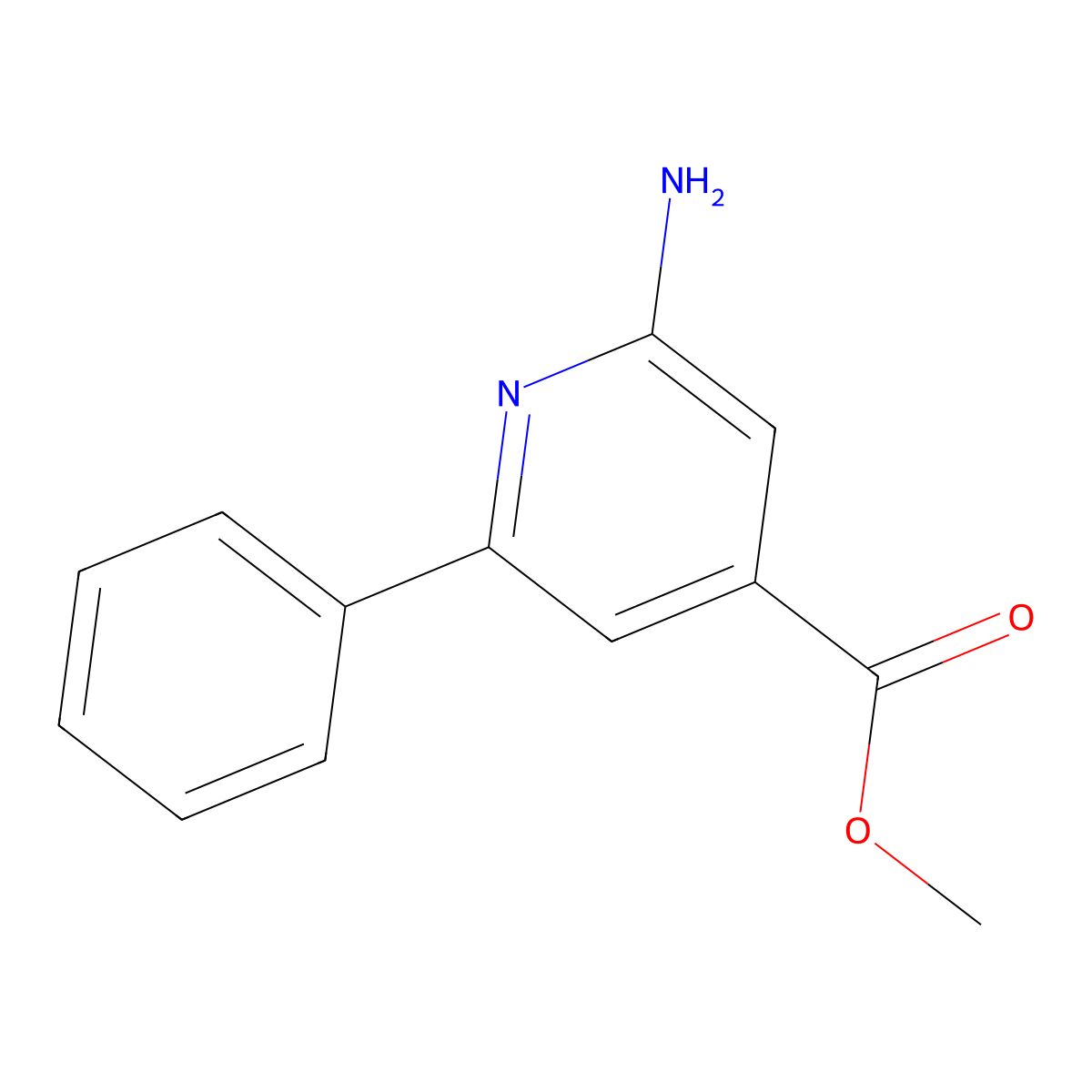 Methyl 2-amino-6-phenylisonicotinate molecular structure, CAS 1806982-28-4