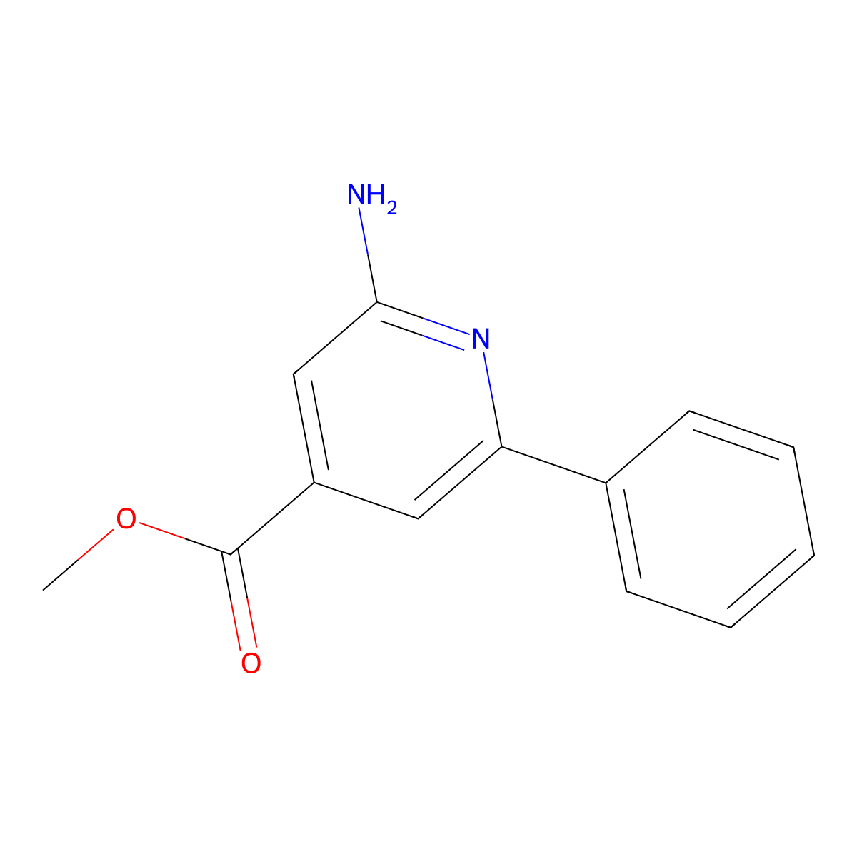 Methyl 2-amino-6-phenylisonicotinate molecular structure, CAS 1806982-28-4