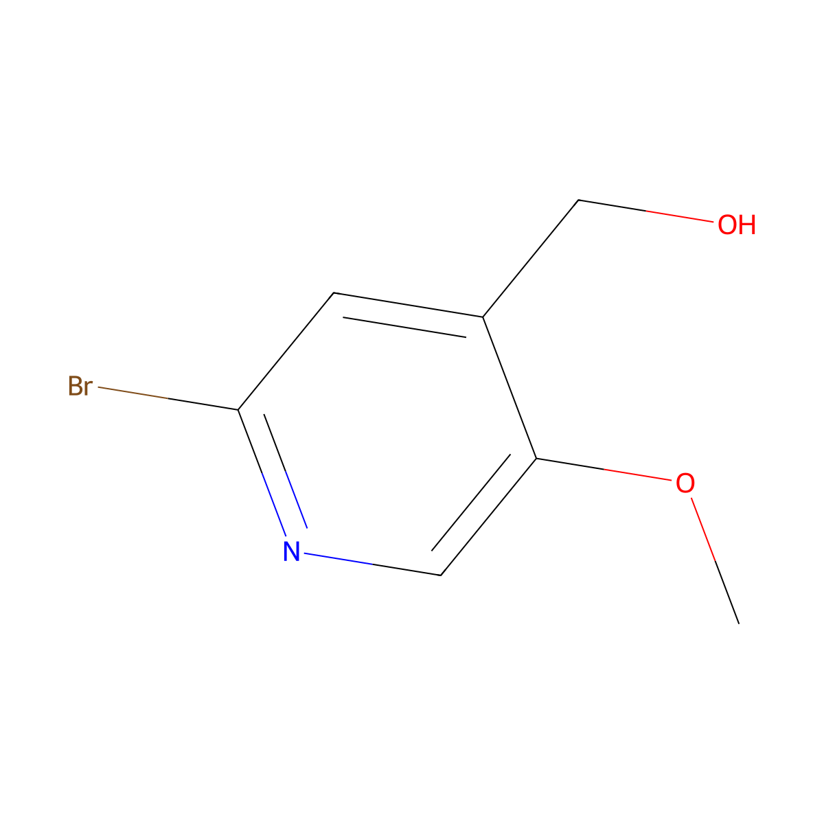 (2-Bromo-5-methoxypyridin-4-yl)methanol molecular structure, CAS 1806982-66-0
