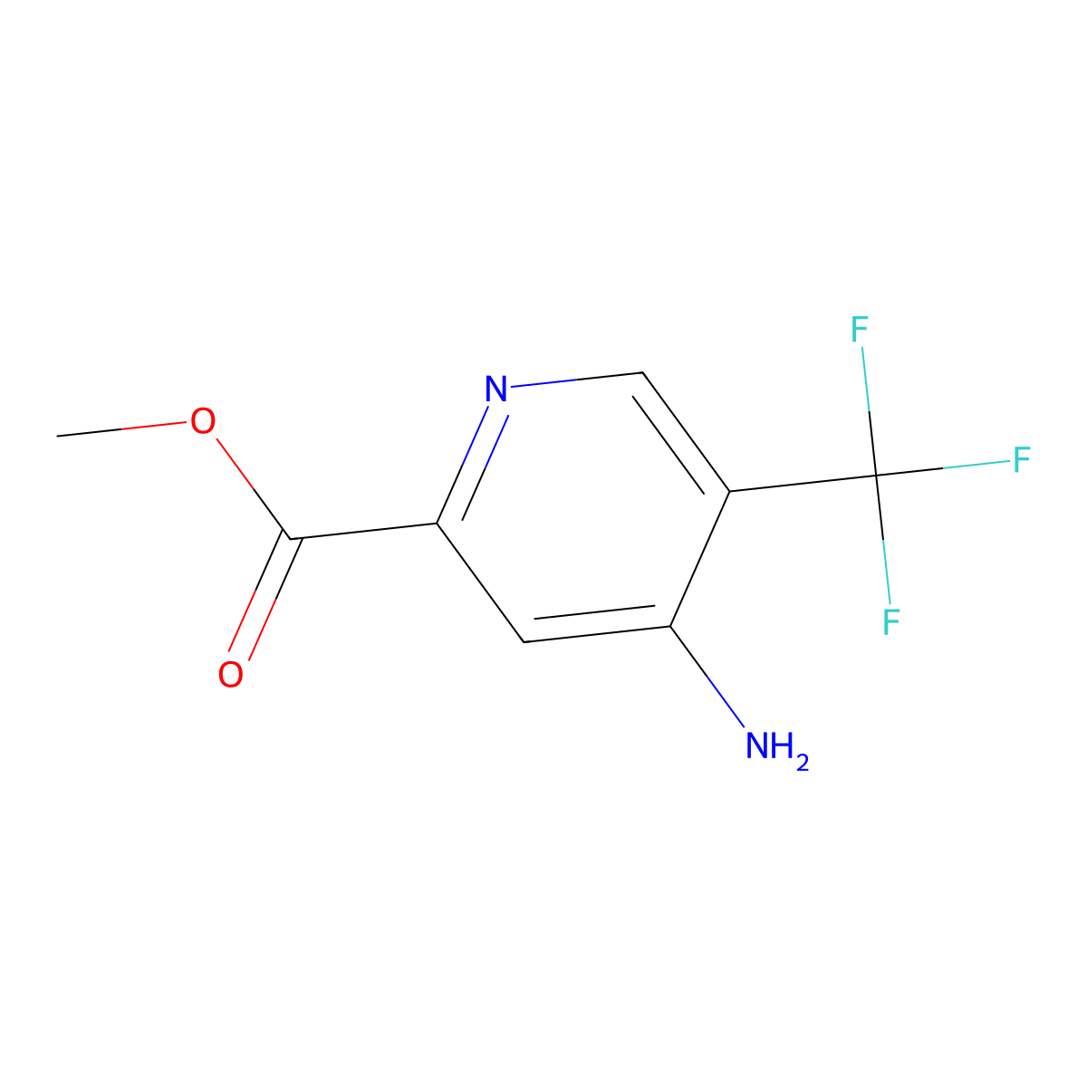 Methyl 4-amino-5-(trifluoromethyl)pyridine-2-carboxylate molecular structure, CAS 1806983-37-8