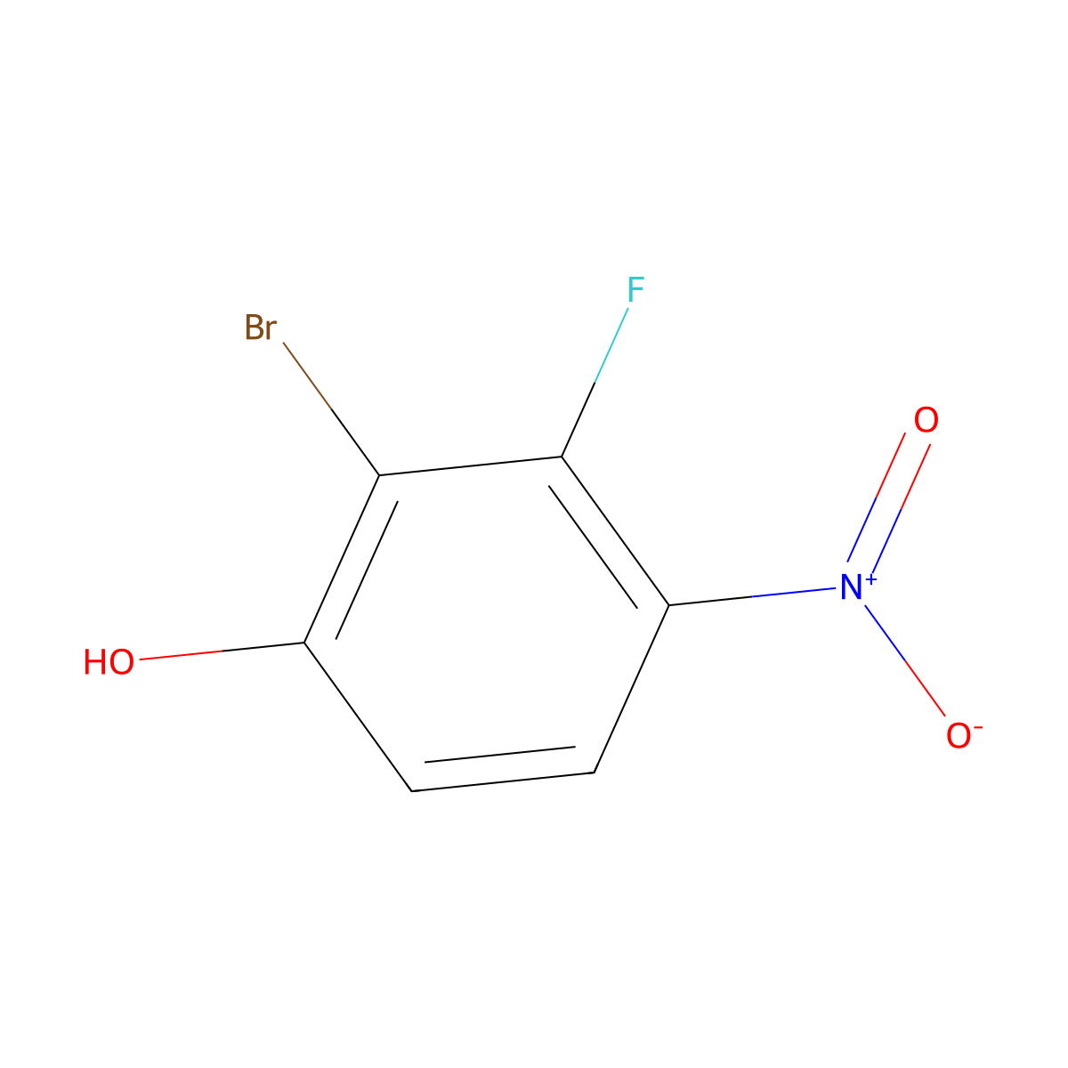 2-Bromo-3-fluoro-4-nitrophenol molecular structure, CAS 1806987-57-4
