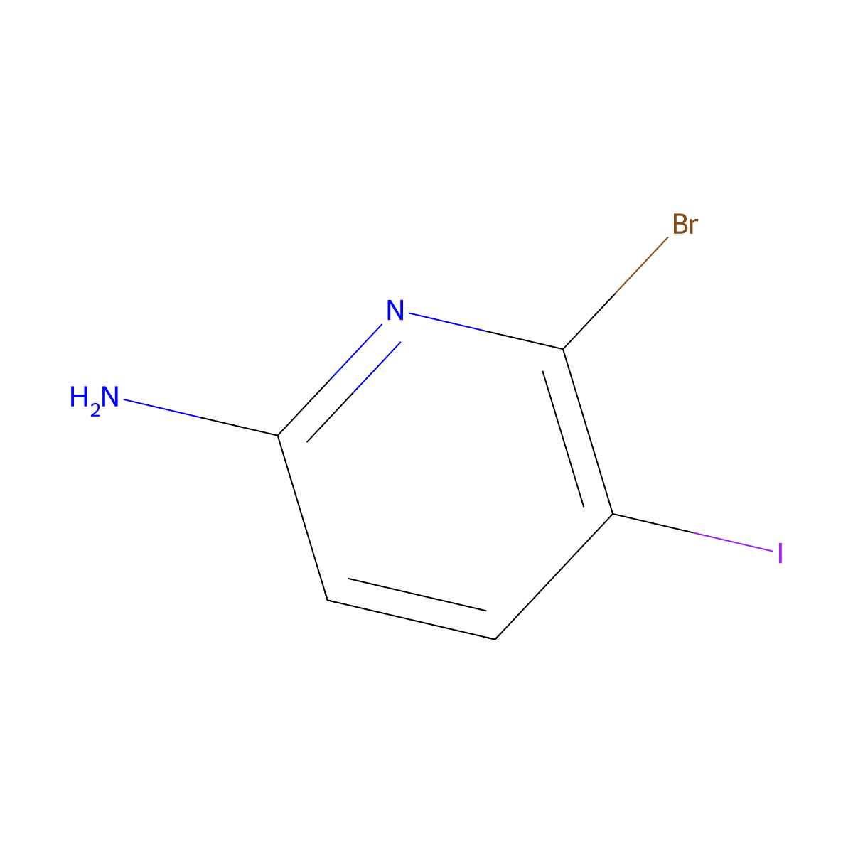 6-Bromo-5-iodopyridin-2-amine molecular structure, CAS 1806995-70-9