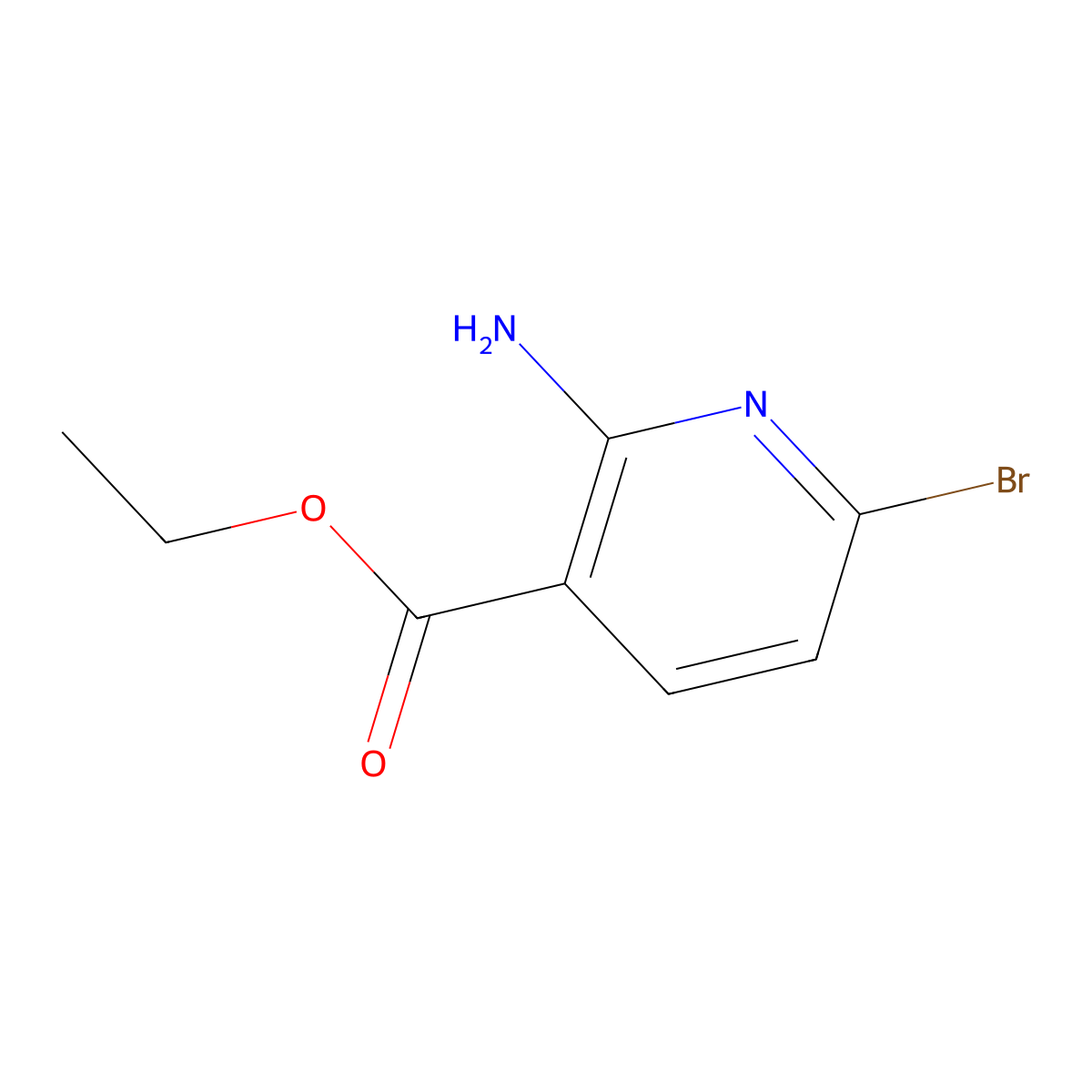 Ethyl 2-amino-6-bromonicotinate molecular structure, CAS 1806997-65-8