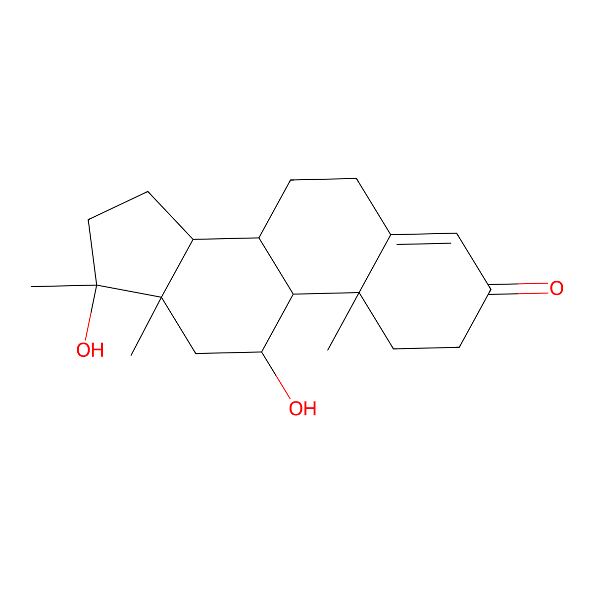 11alpha,17beta-Dihydroxy-17-methylandrost-4-en-3-one molecular structure, CAS 1807-02-9