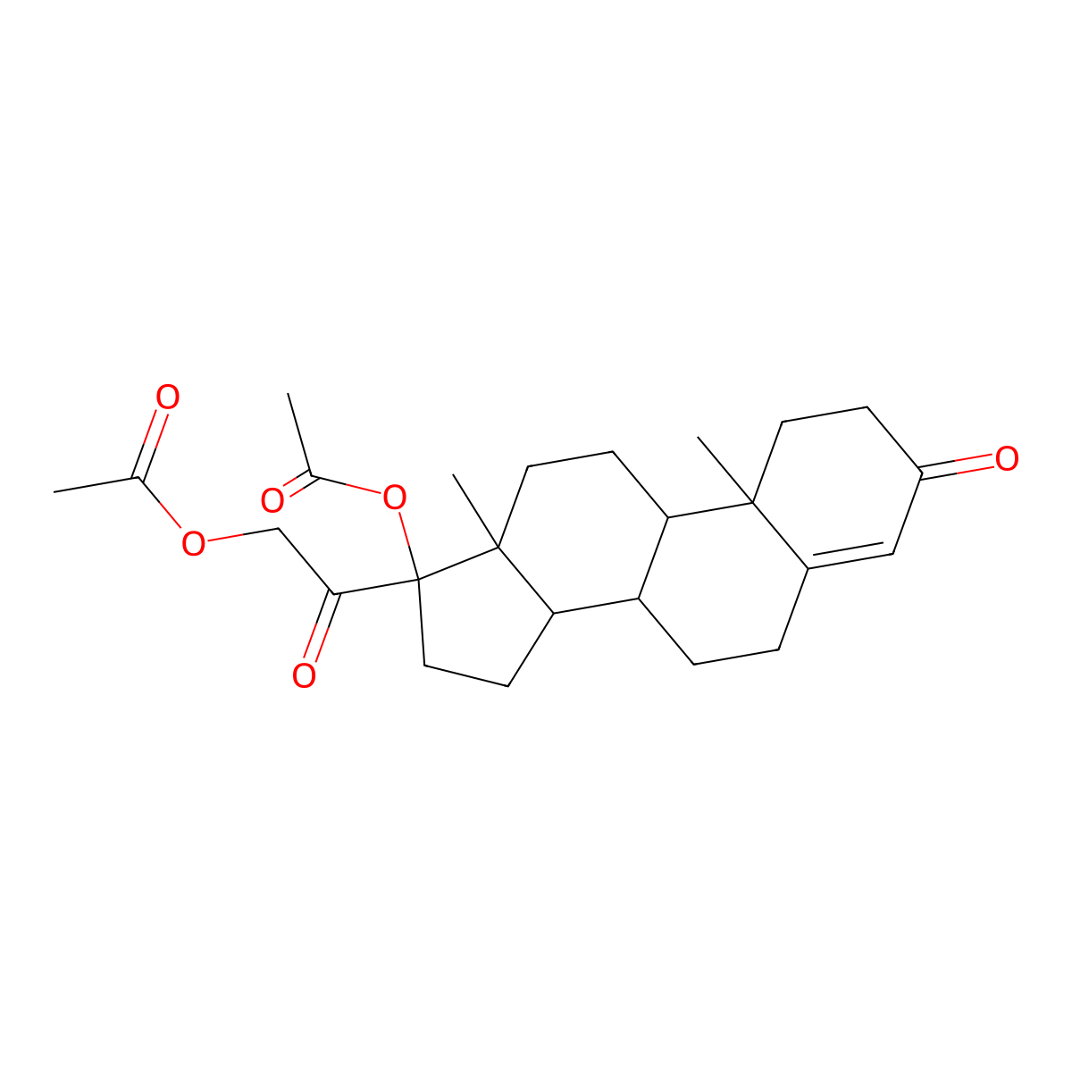 17,21-Bis(acetyloxy)pregn-4-ene-3,20-dione molecular structure, CAS 1807-15-4